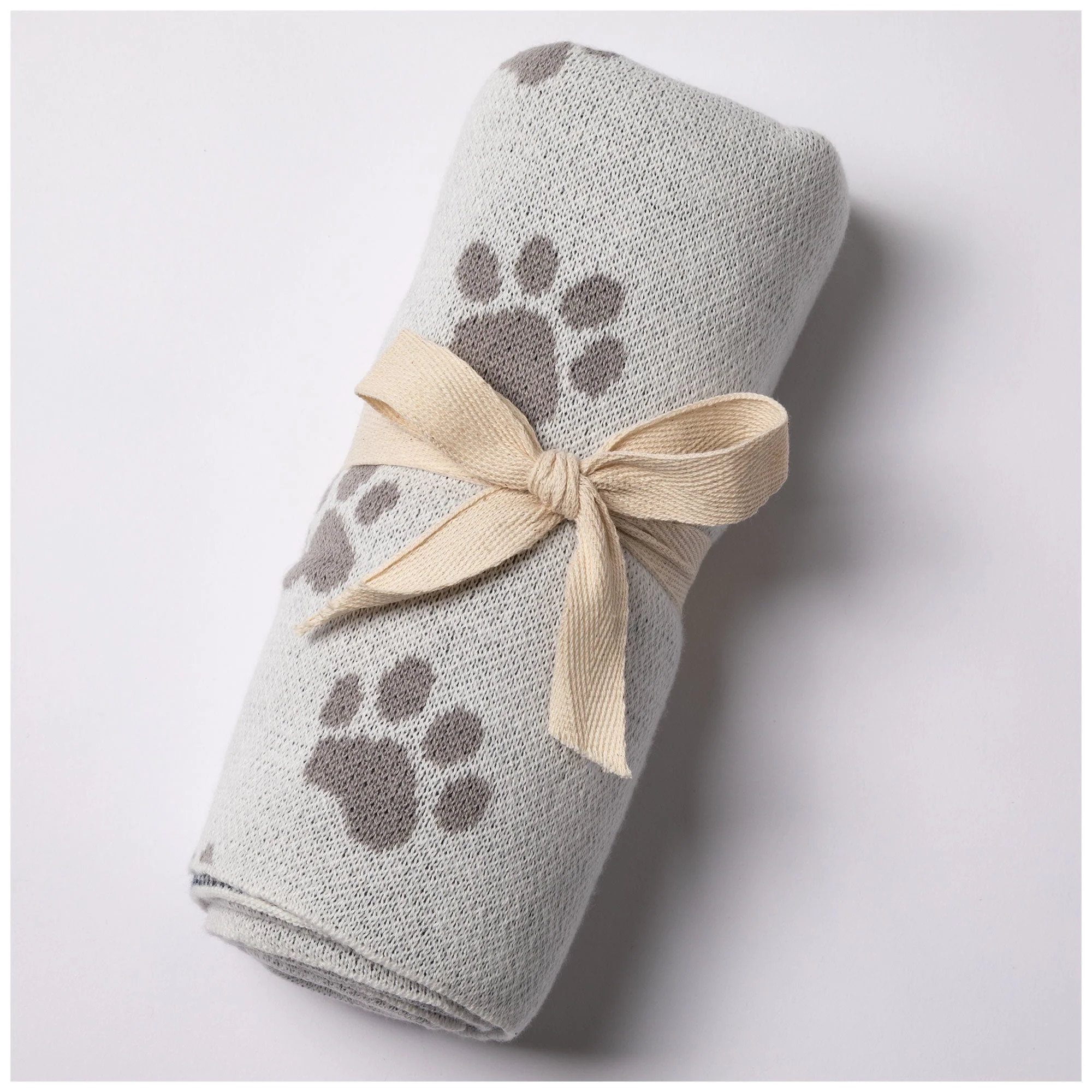 Paw Print Cotton Knit Throw - Image 9
