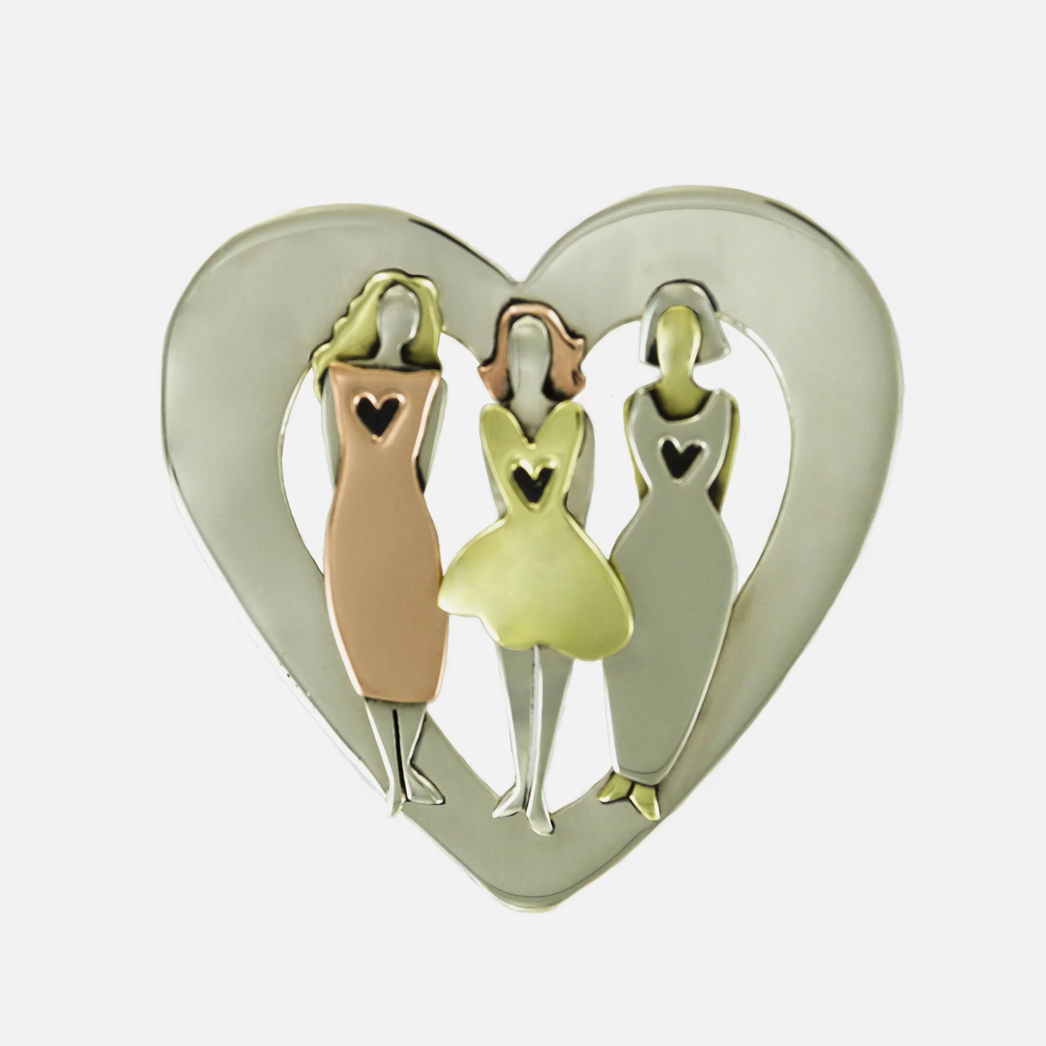 Sisters Forever Love Heart Mixed Metal Pin - Image 5