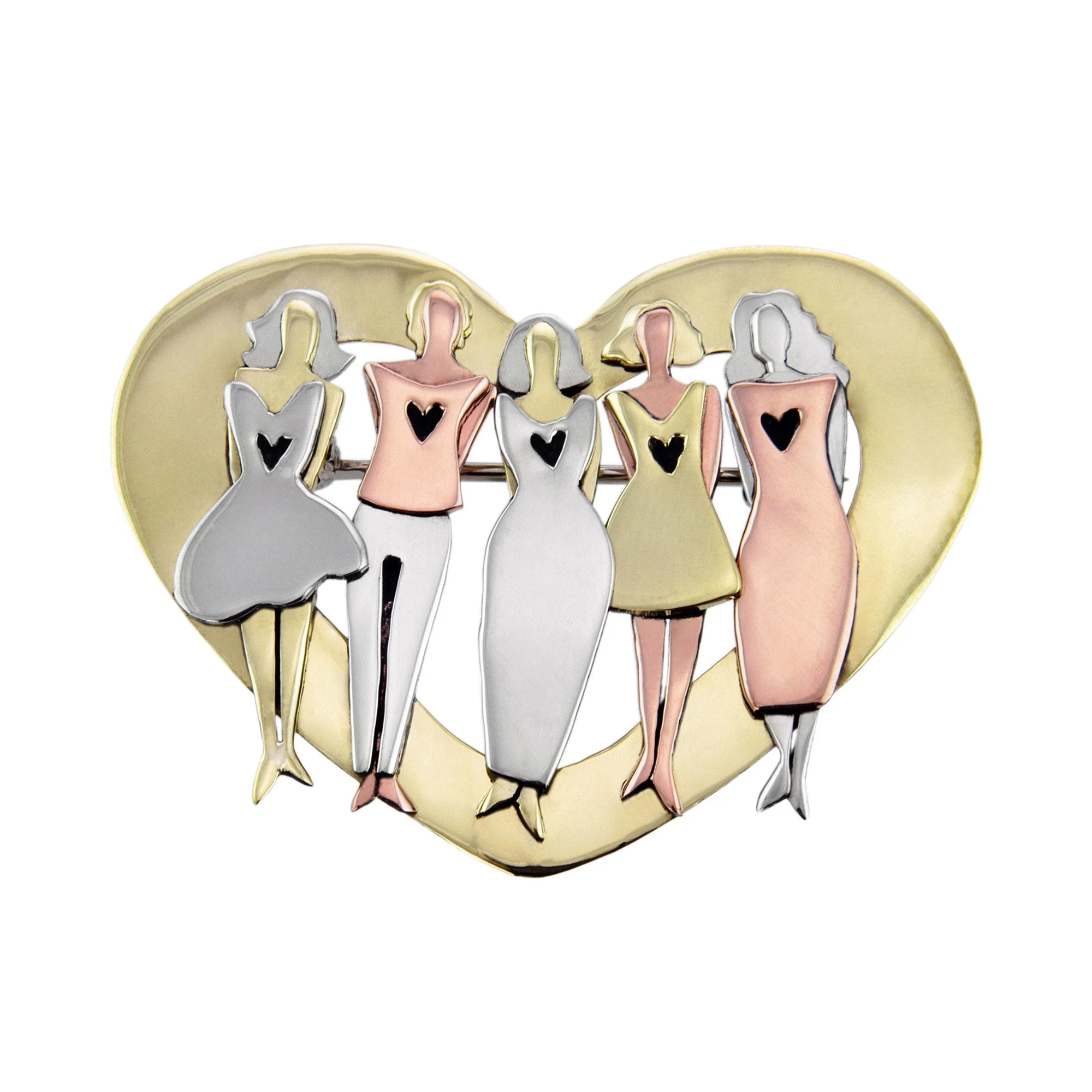 Sisters Forever Love Heart Mixed Metal Pin - Image 6
