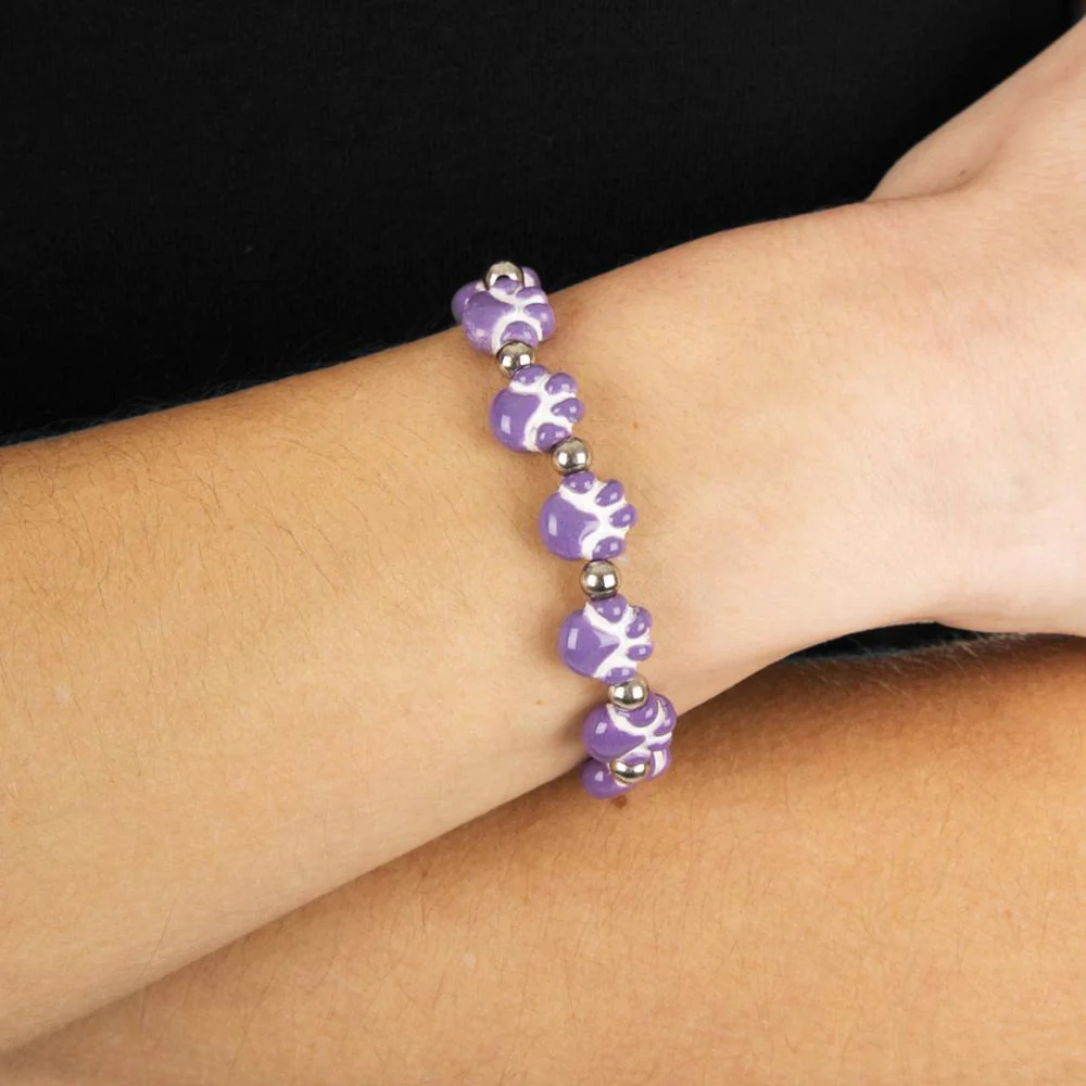 Ceramic Purple Paw Bracelet - Image 2