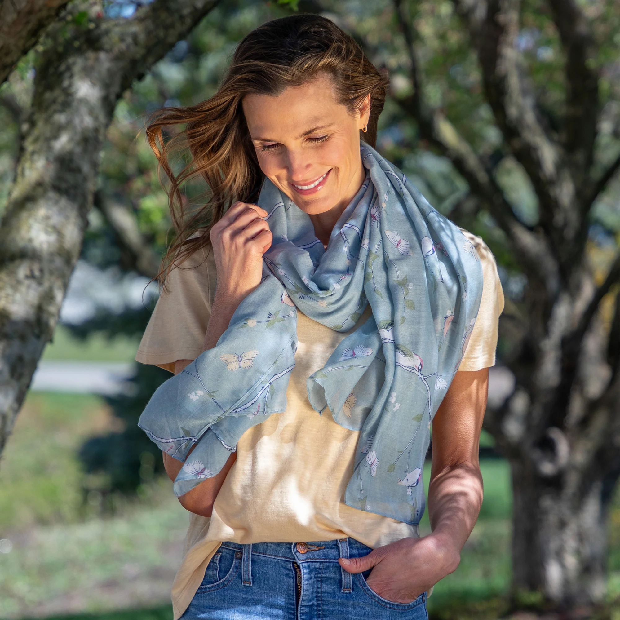 Lovely Birds & Butterflies Scarf - Image 5