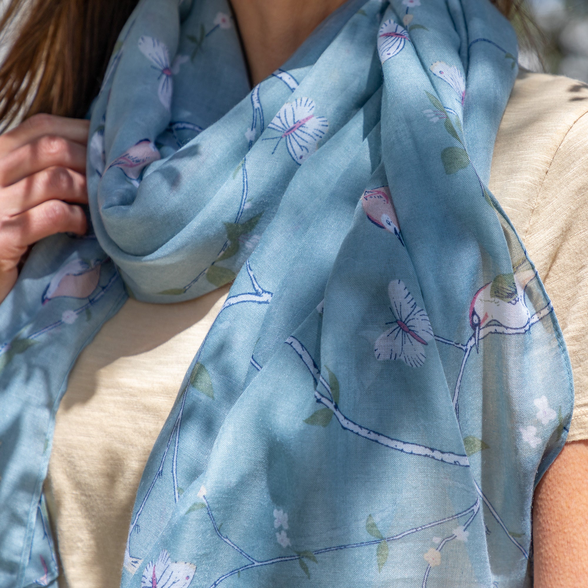 Lovely Birds & Butterflies Scarf - Image 7