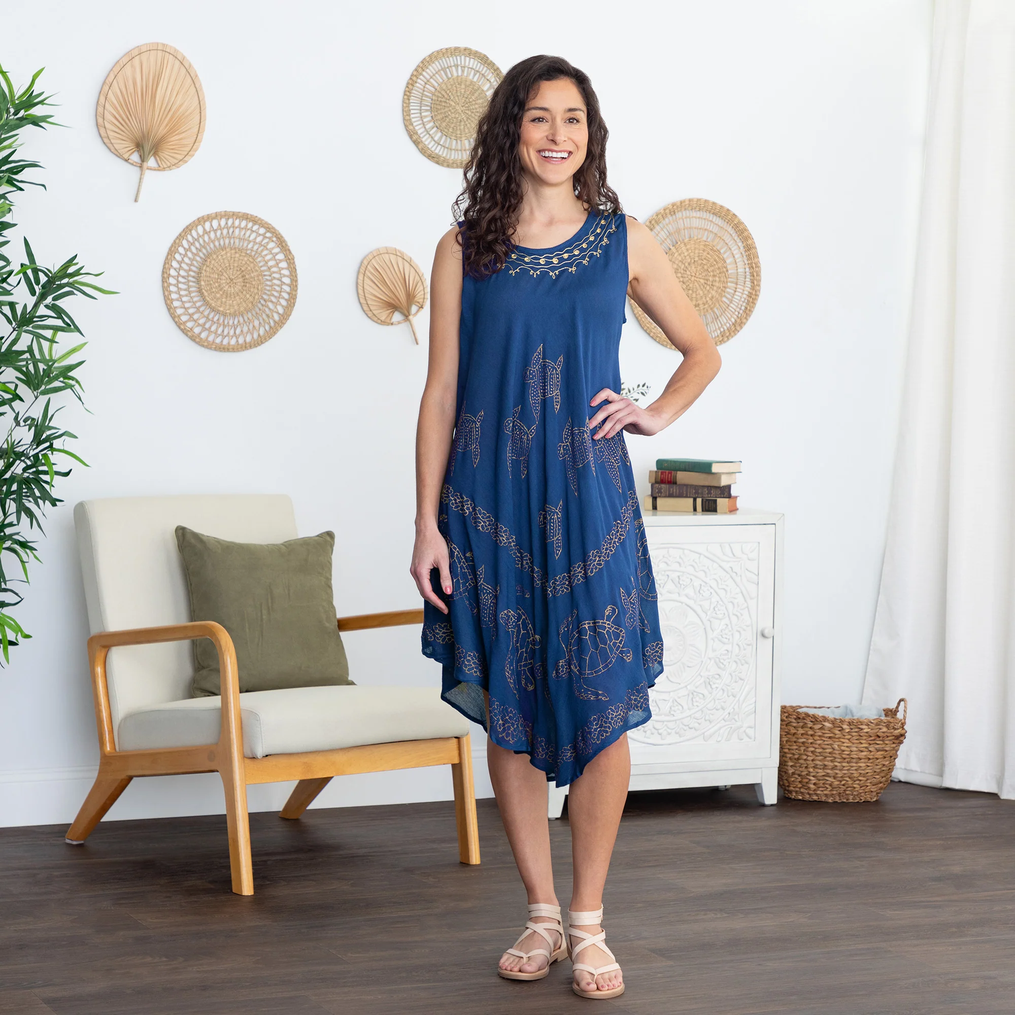 Golden Turtles Sleeveless Dress - Image 6