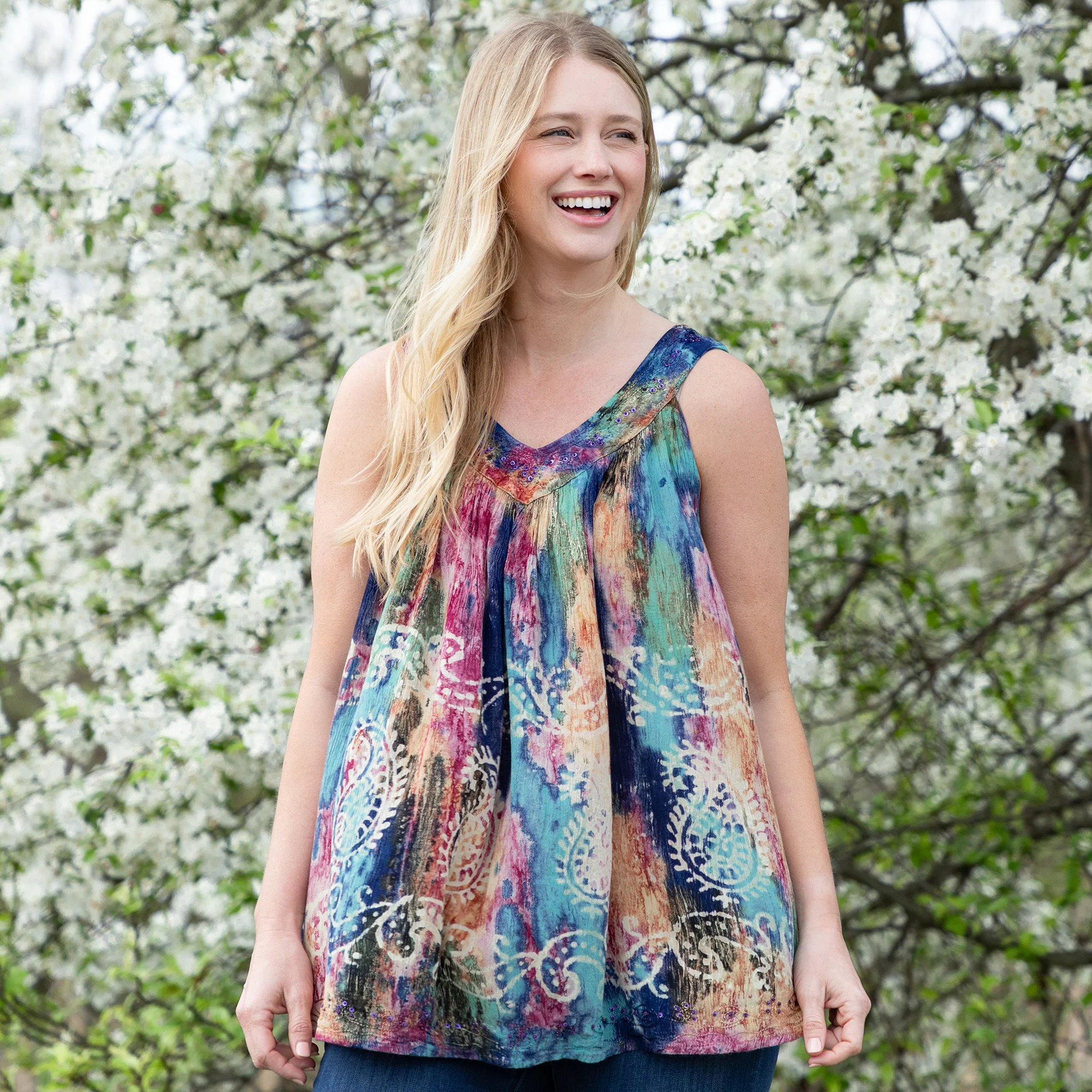 Beaded Swirl Sleeveless Tunic - Image 5