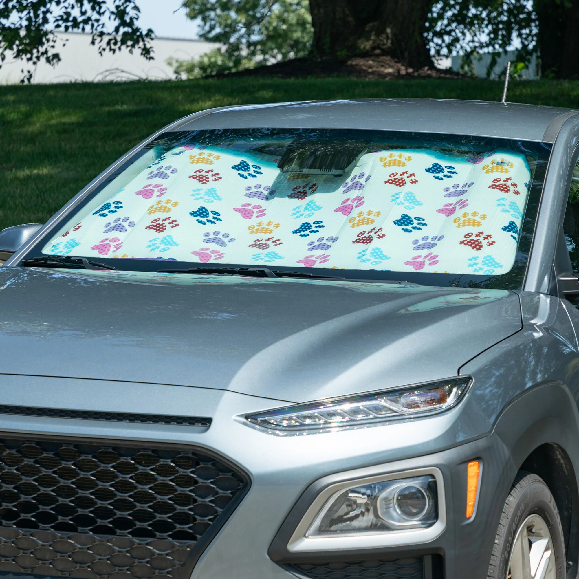 Paw Print Foldable Windshield Sun Shade - 3 Piece Set - Image 5