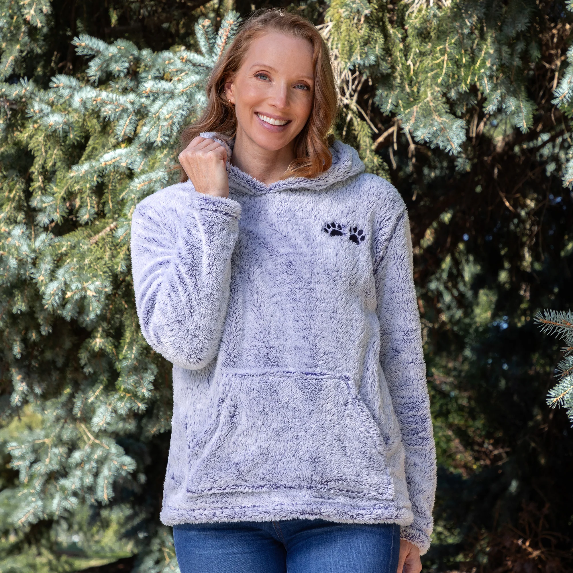 Embroidered Paws Pullover Fleece Hoodie - Image 10