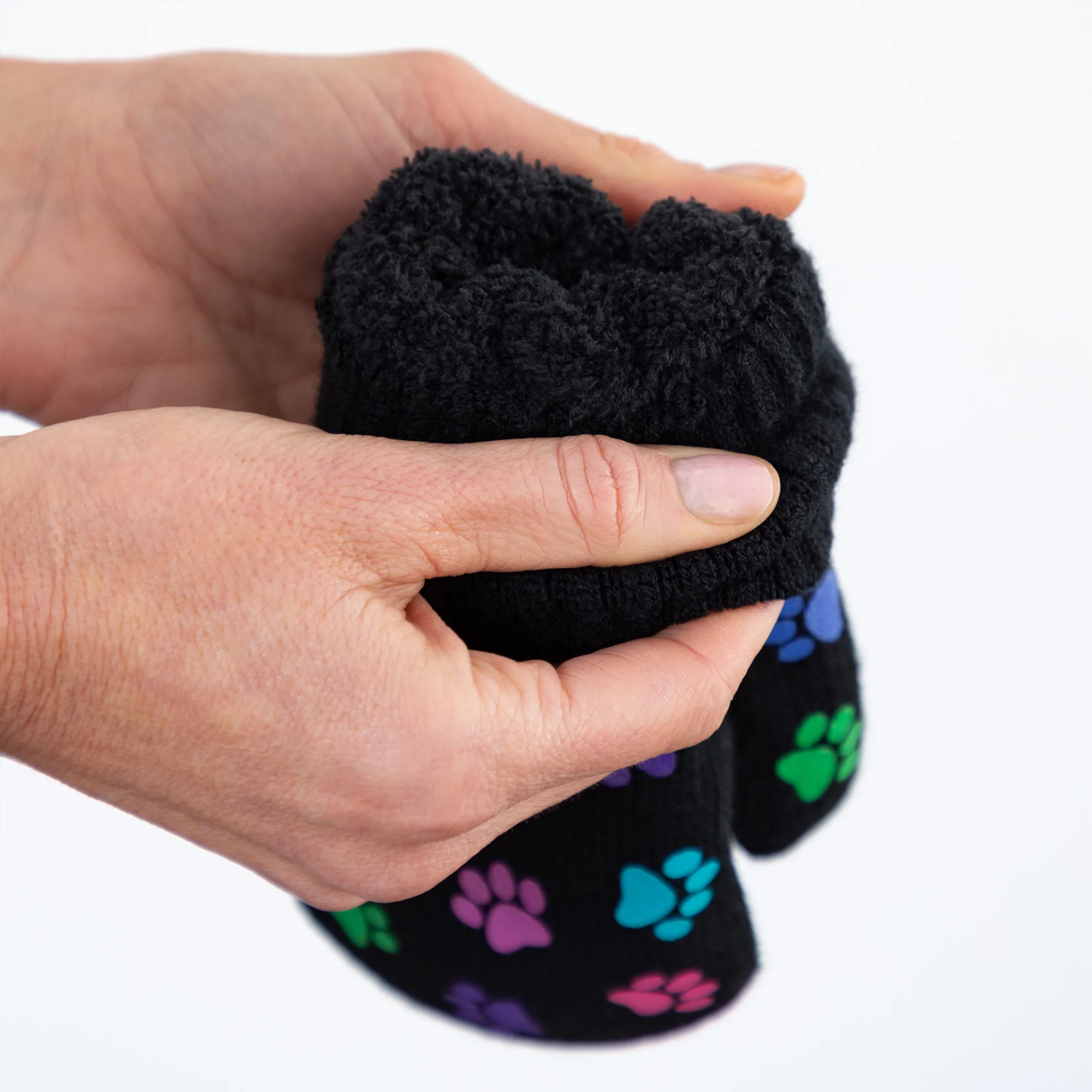 Pretty Paw Print Fleece-Lined Mittens - Image 6