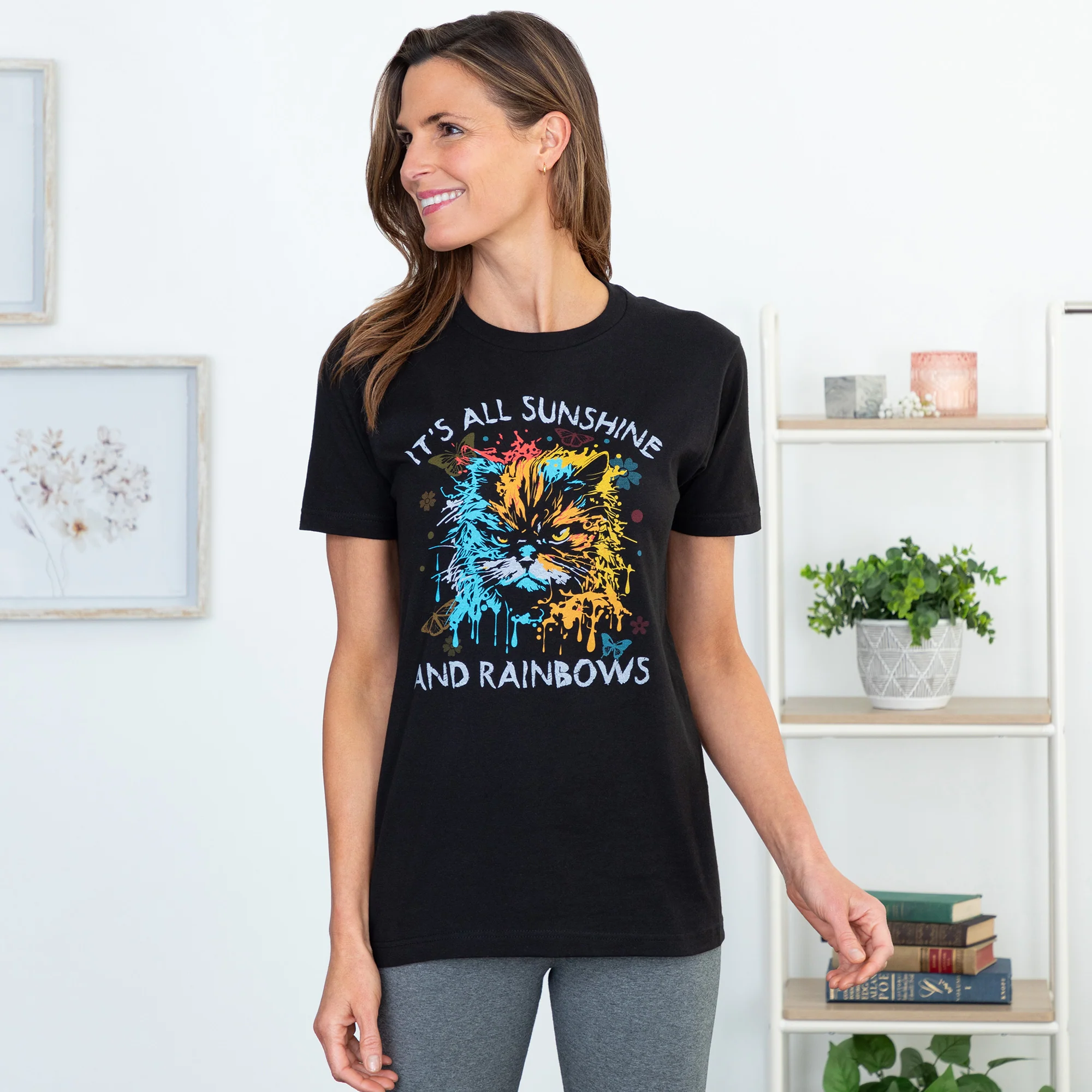 It's All Sunshine And Rainbows Cat T-Shirt - Image 3