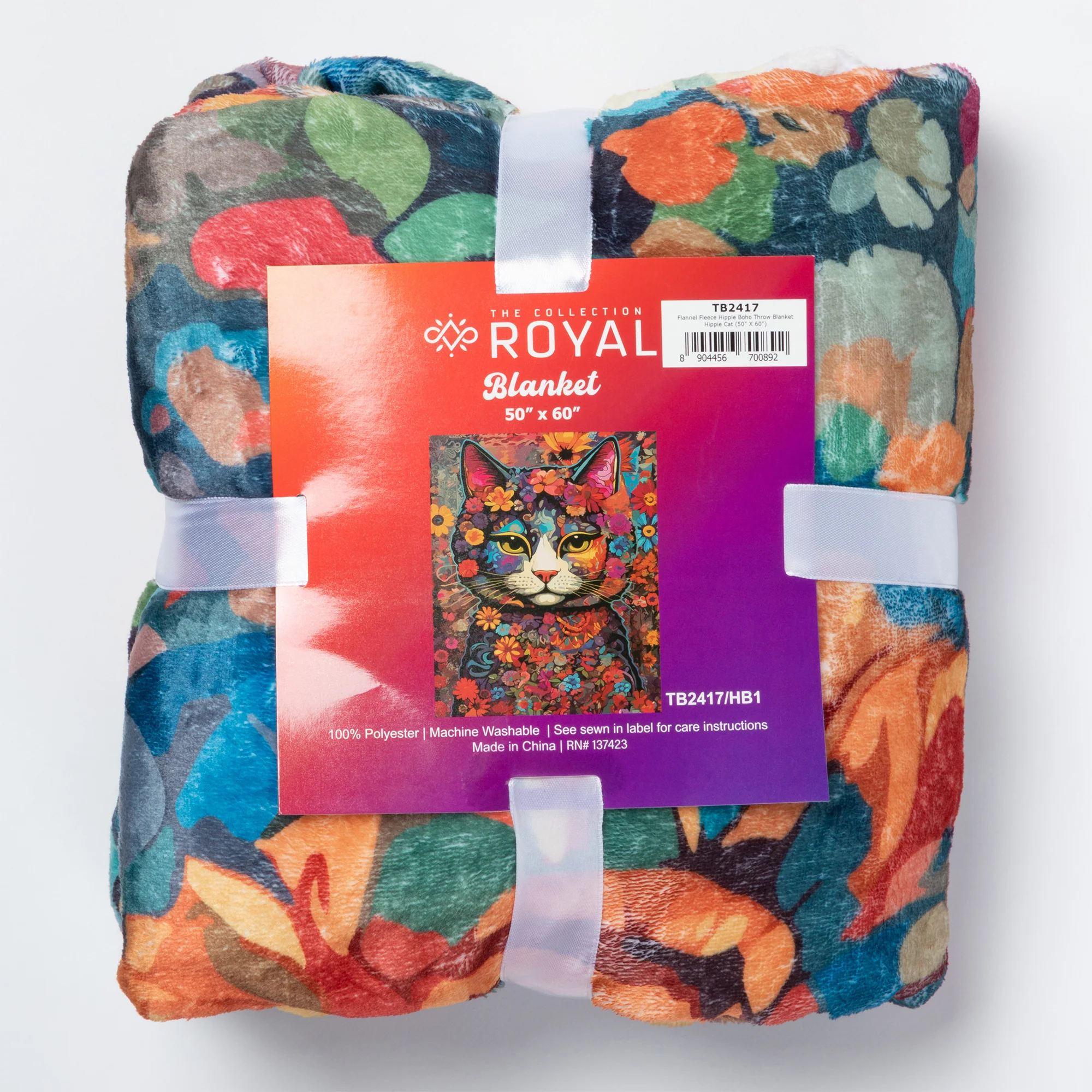 Hippie Cat Throw Blanket - Image 10