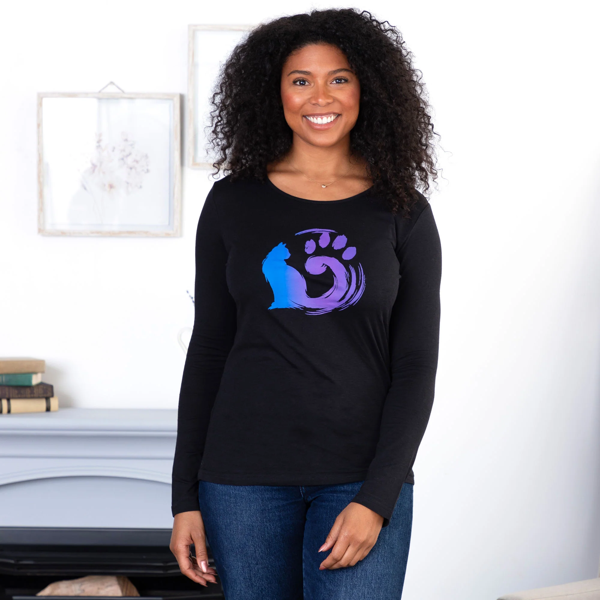 Painted Cat Long Sleeve Tee - Image 2