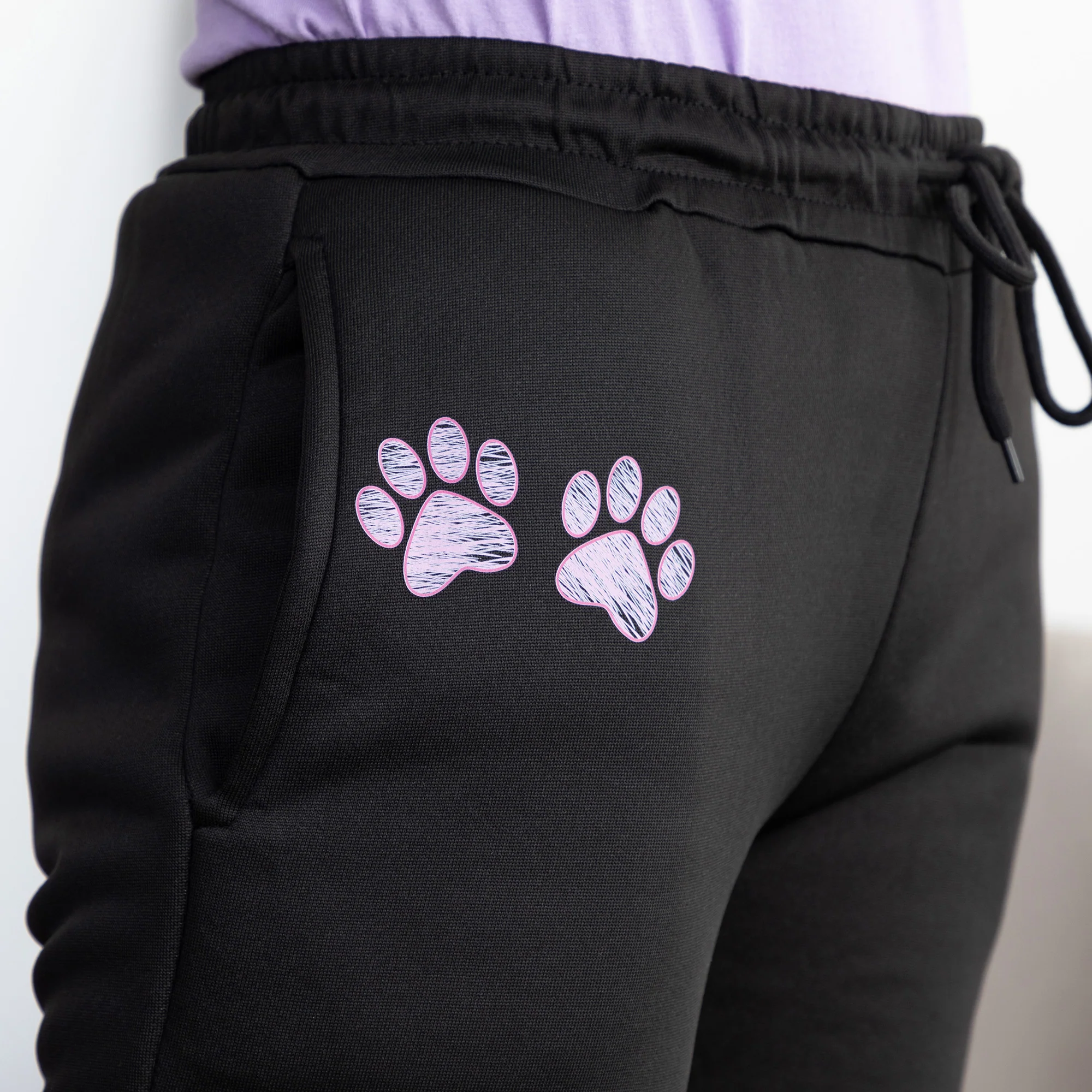 Paw Print Fleece Lined Sweatpants - Image 2
