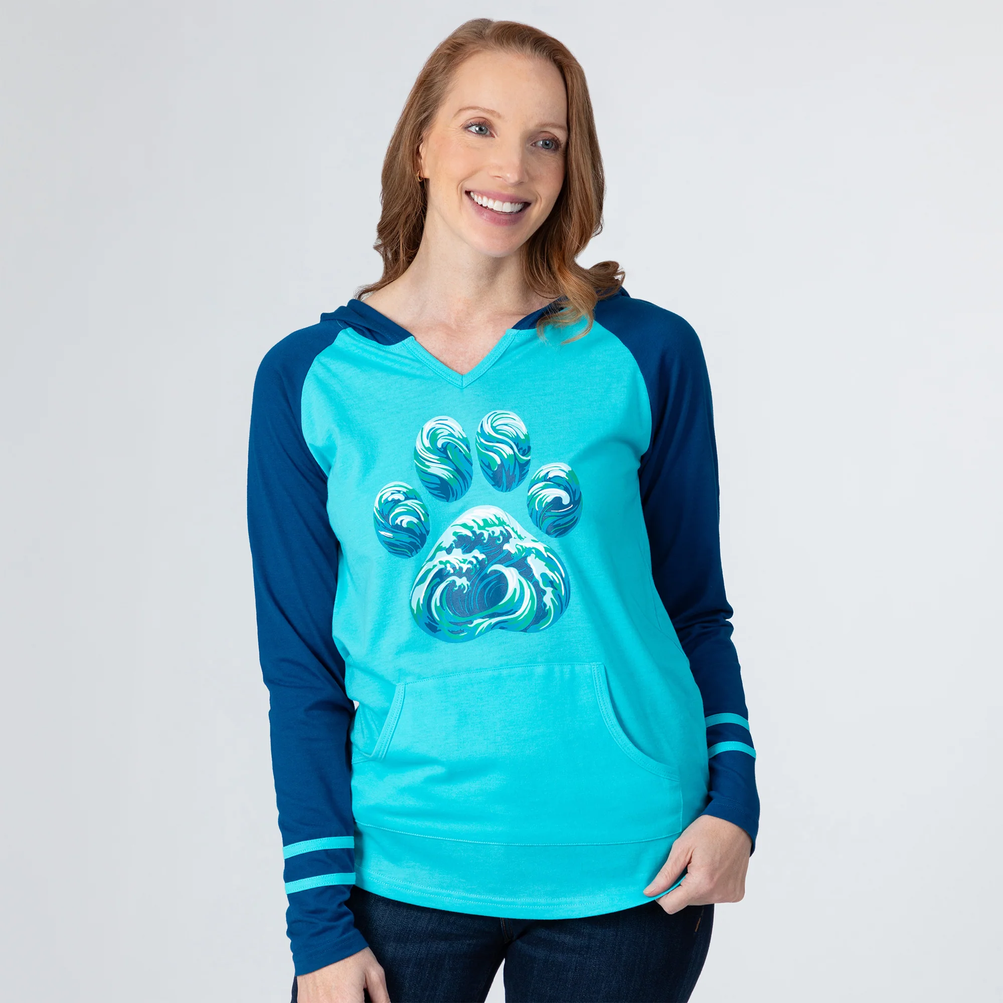 Paw Waves Hooded Long Sleeve Tee - Image 7