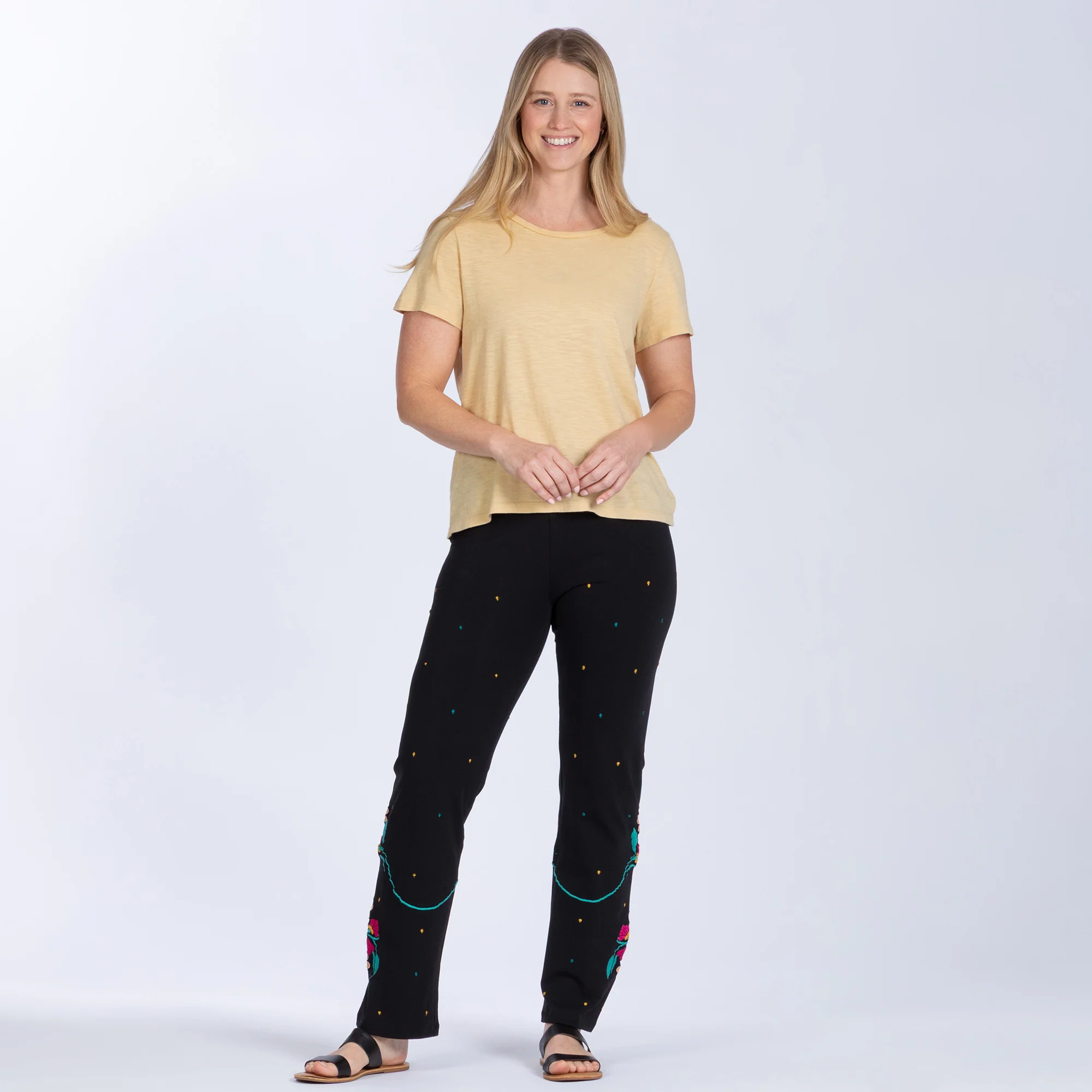 Embroidered Soft Stretch Pants - Image 15