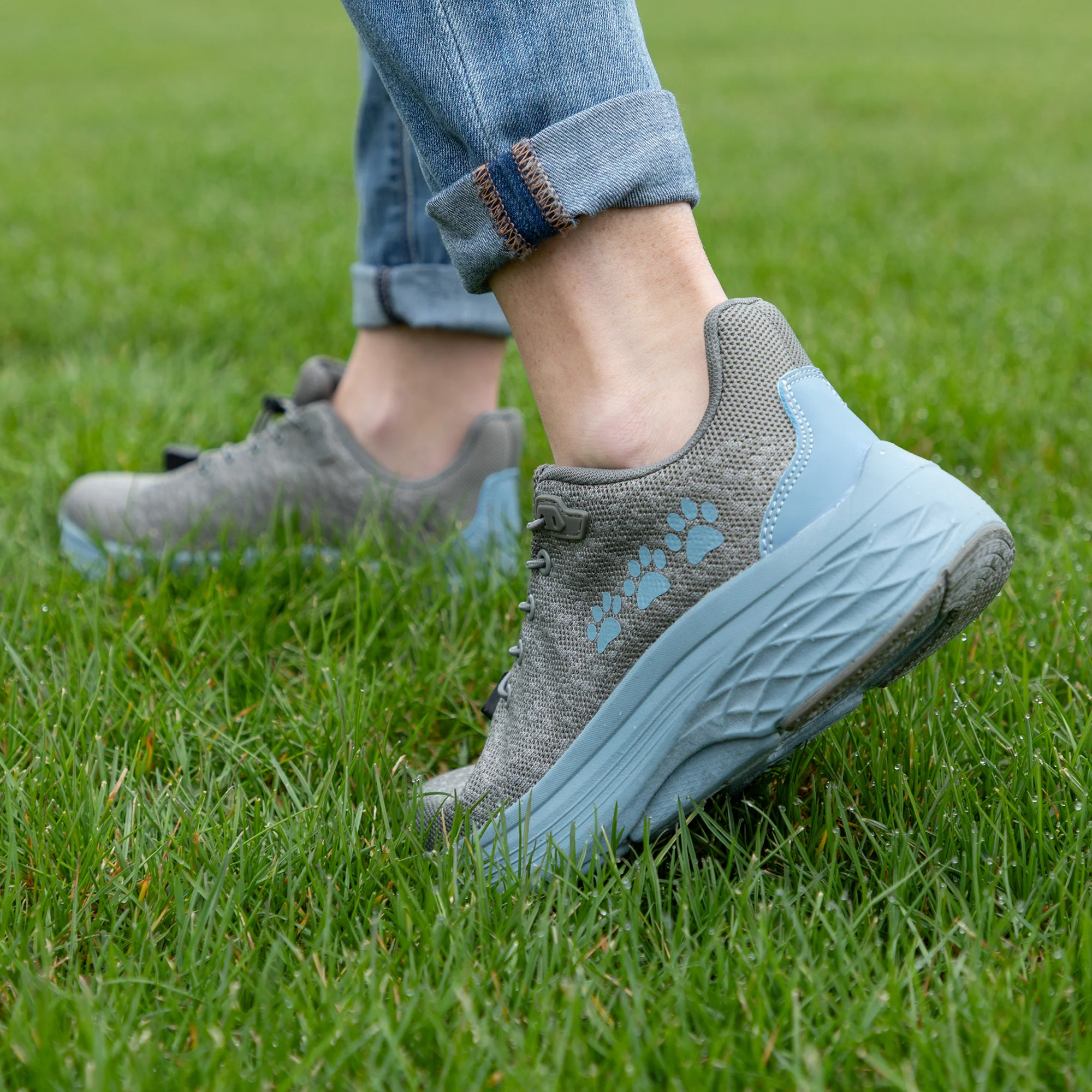 Paw Print Cushioned Walking Shoes with Bungee Laces - Image 12