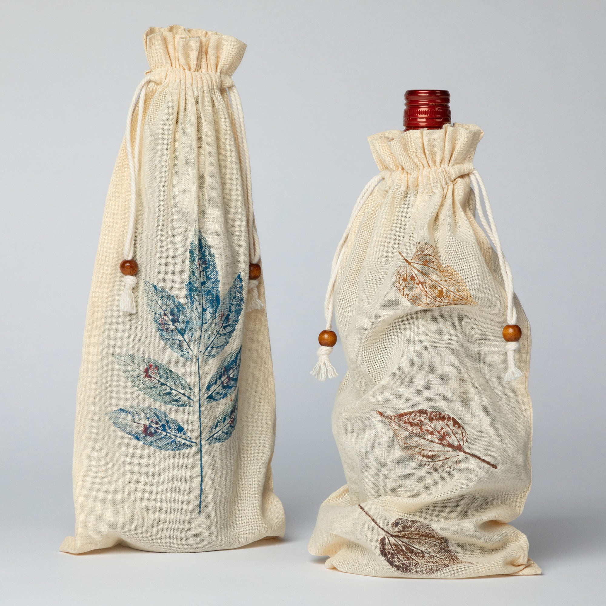 Handmade Cotton Wine Bag - Set of 2 - Image 4