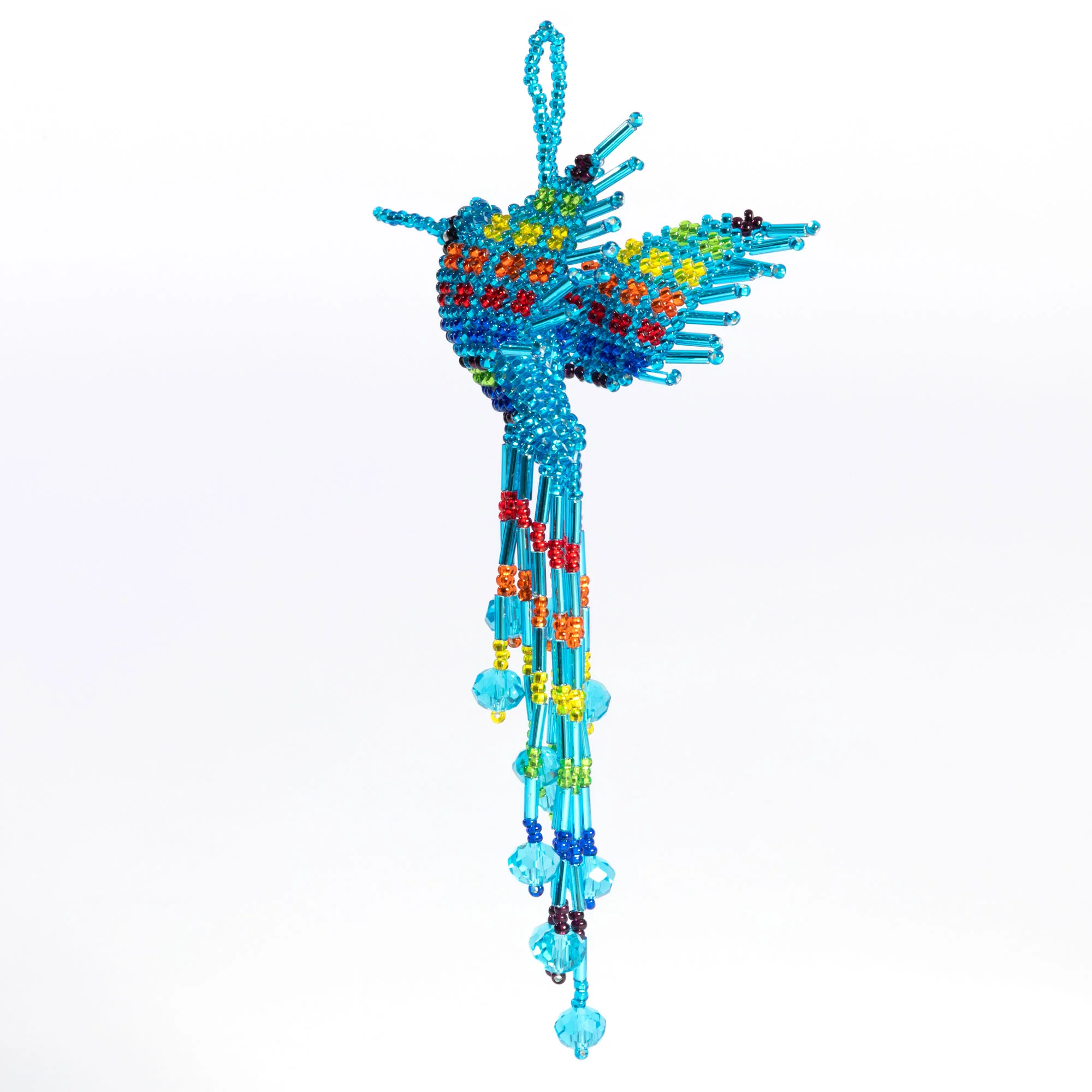 Hand Beaded Guatemalan Hummingbird Ornament - Image 13