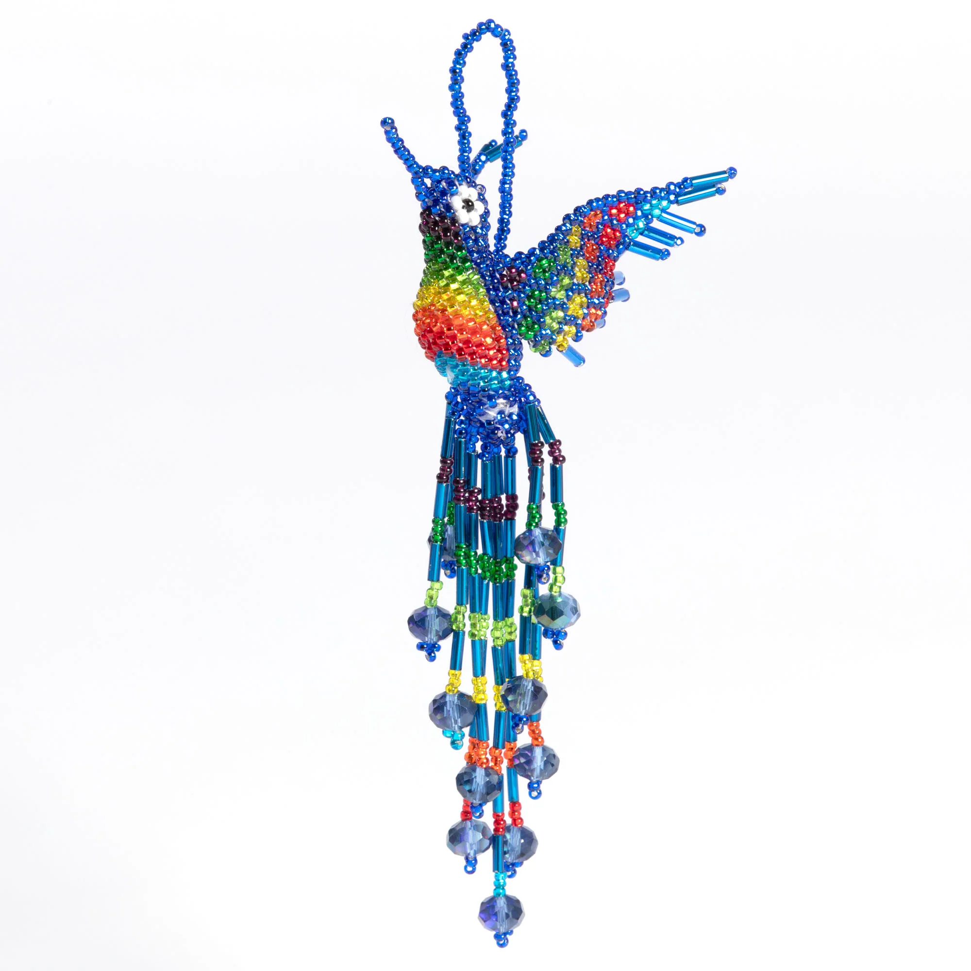 Hand Beaded Guatemalan Hummingbird Ornament - Image 8
