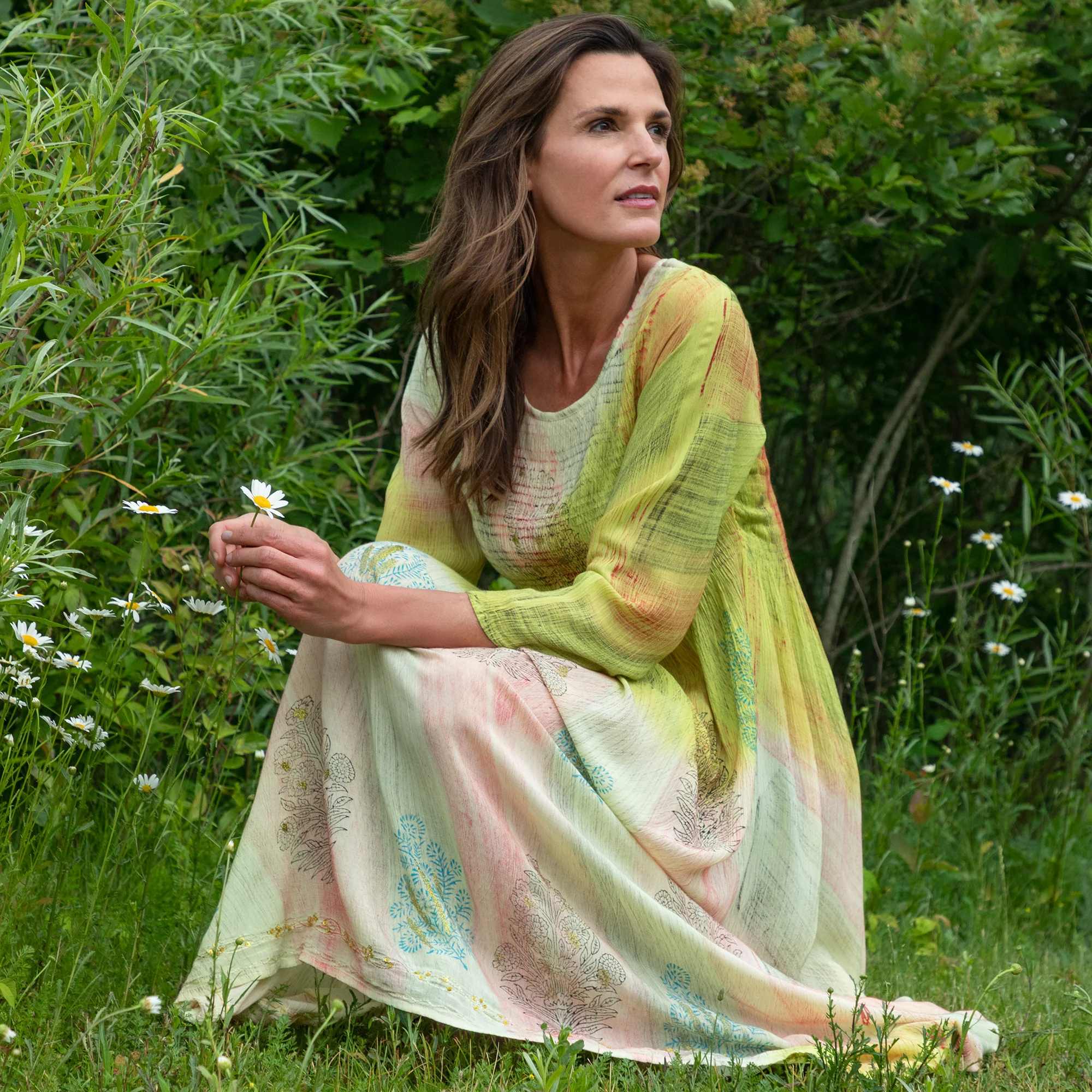 Earth & Flower 3/4 Sleeve Midi Dress - Image 10