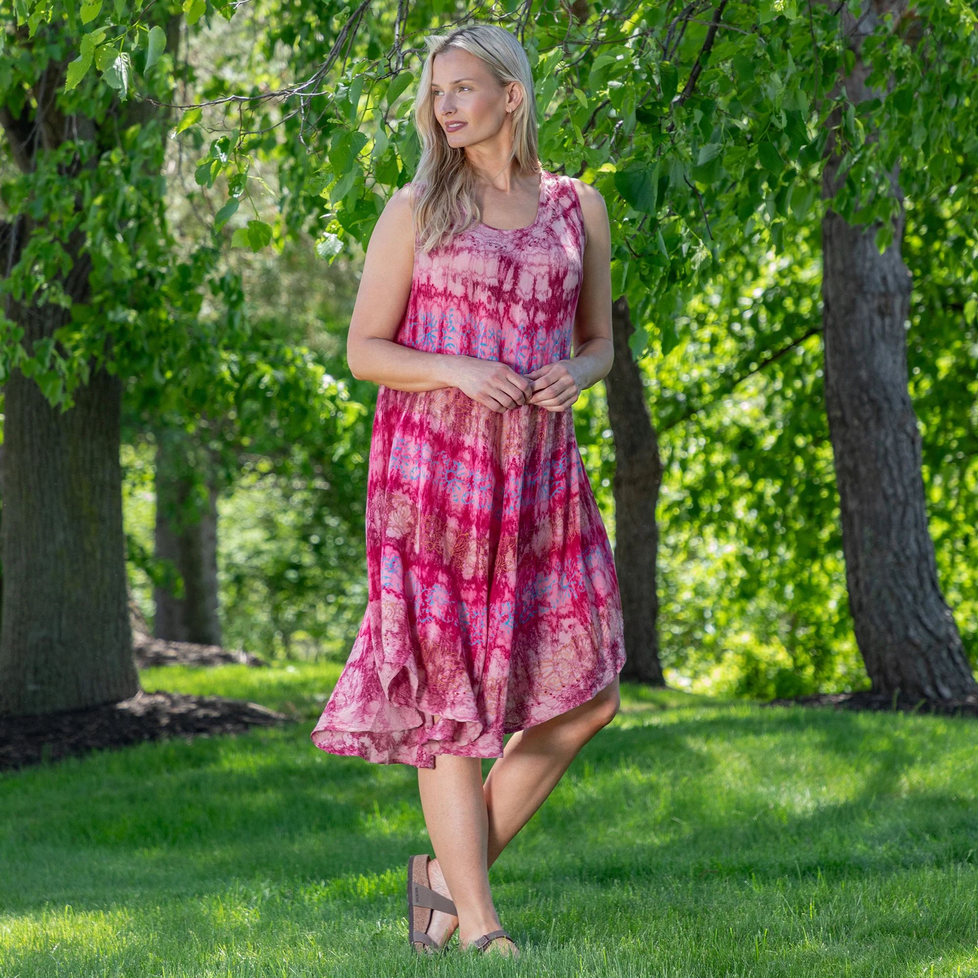 Sunset & Sea Tie-Dye Beaded Sleeveless Dress - Image 12