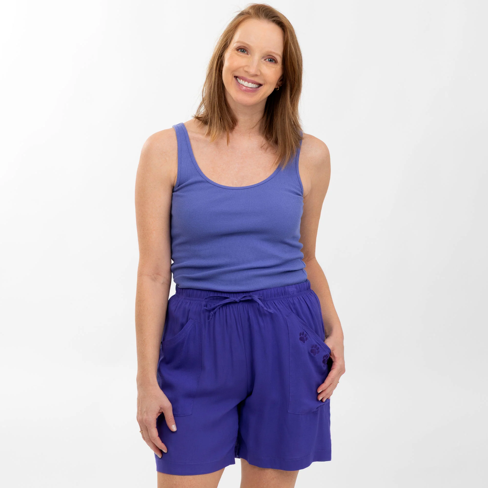 Climbing Paw Print Embroidered Shorts - Image 20