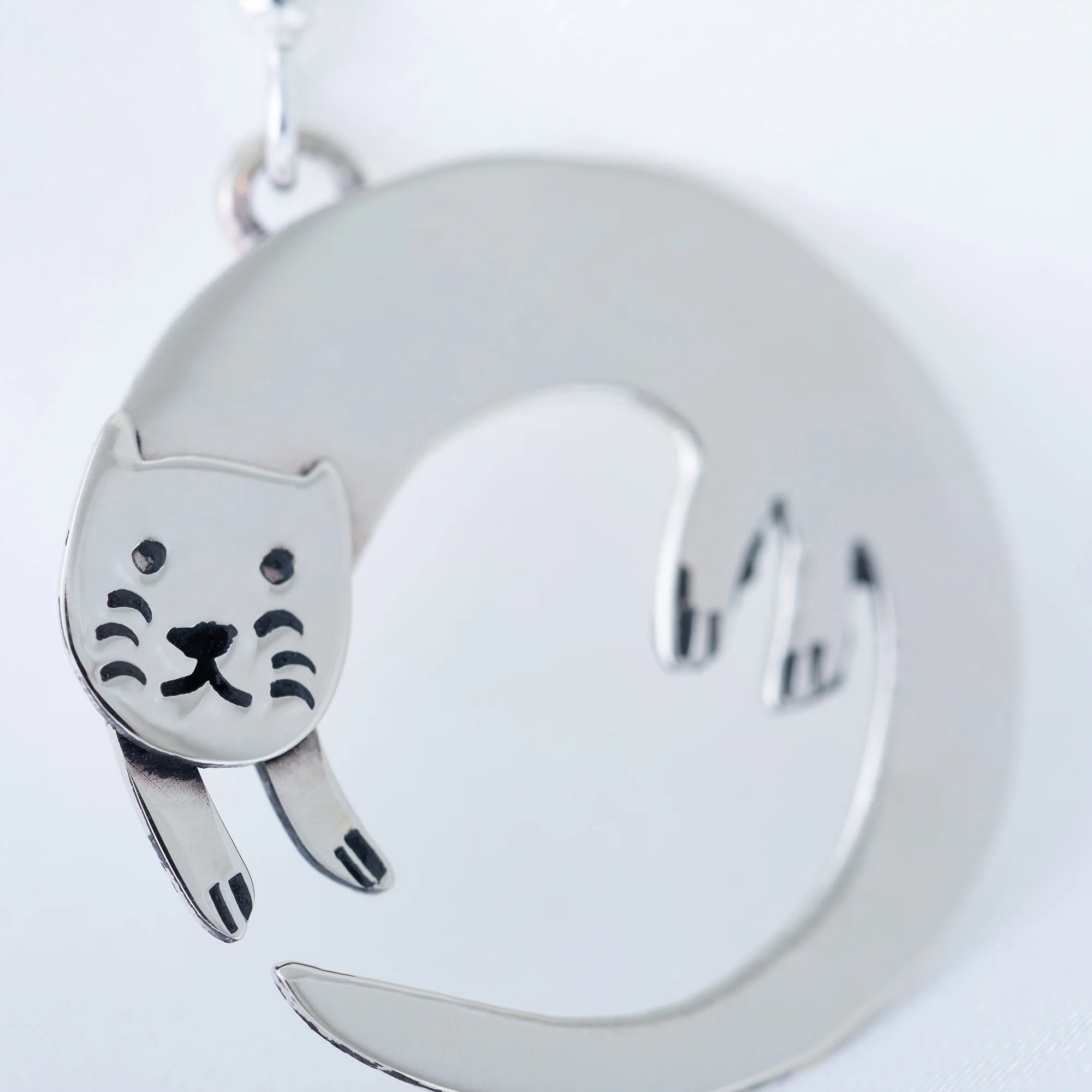 Curled Up Cat Earrings - Image 2