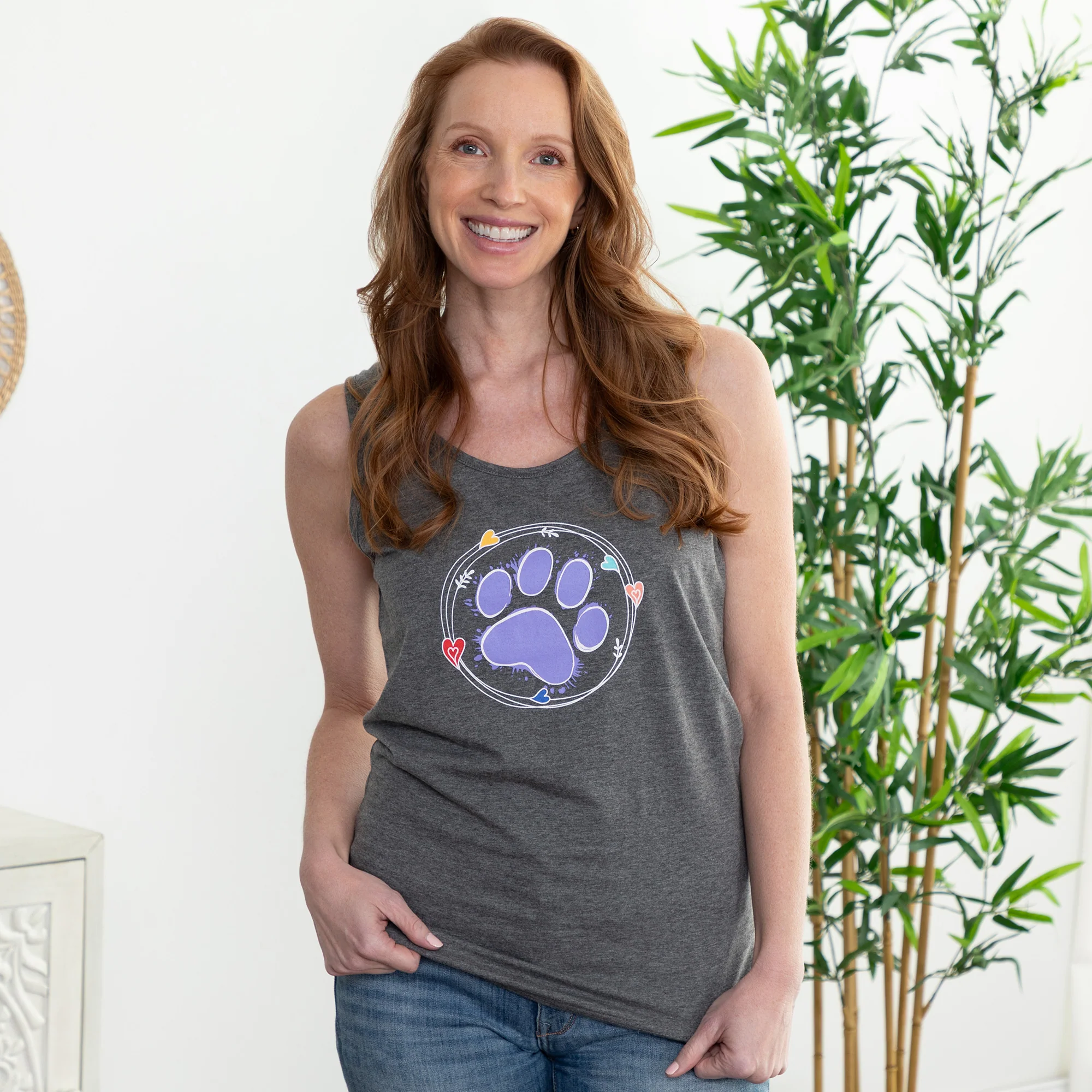 Watercolor Paw Tank Top - Image 3