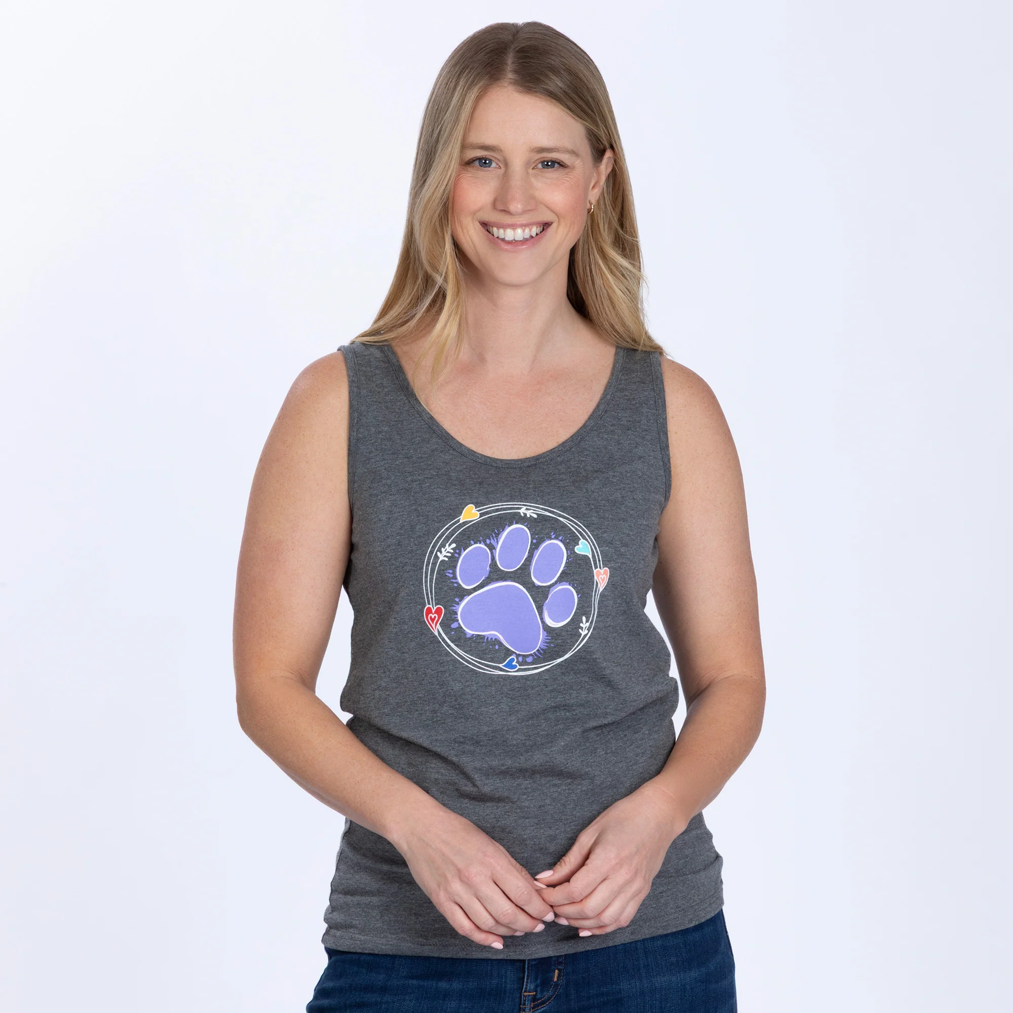 Watercolor Paw Tank Top - Image 7