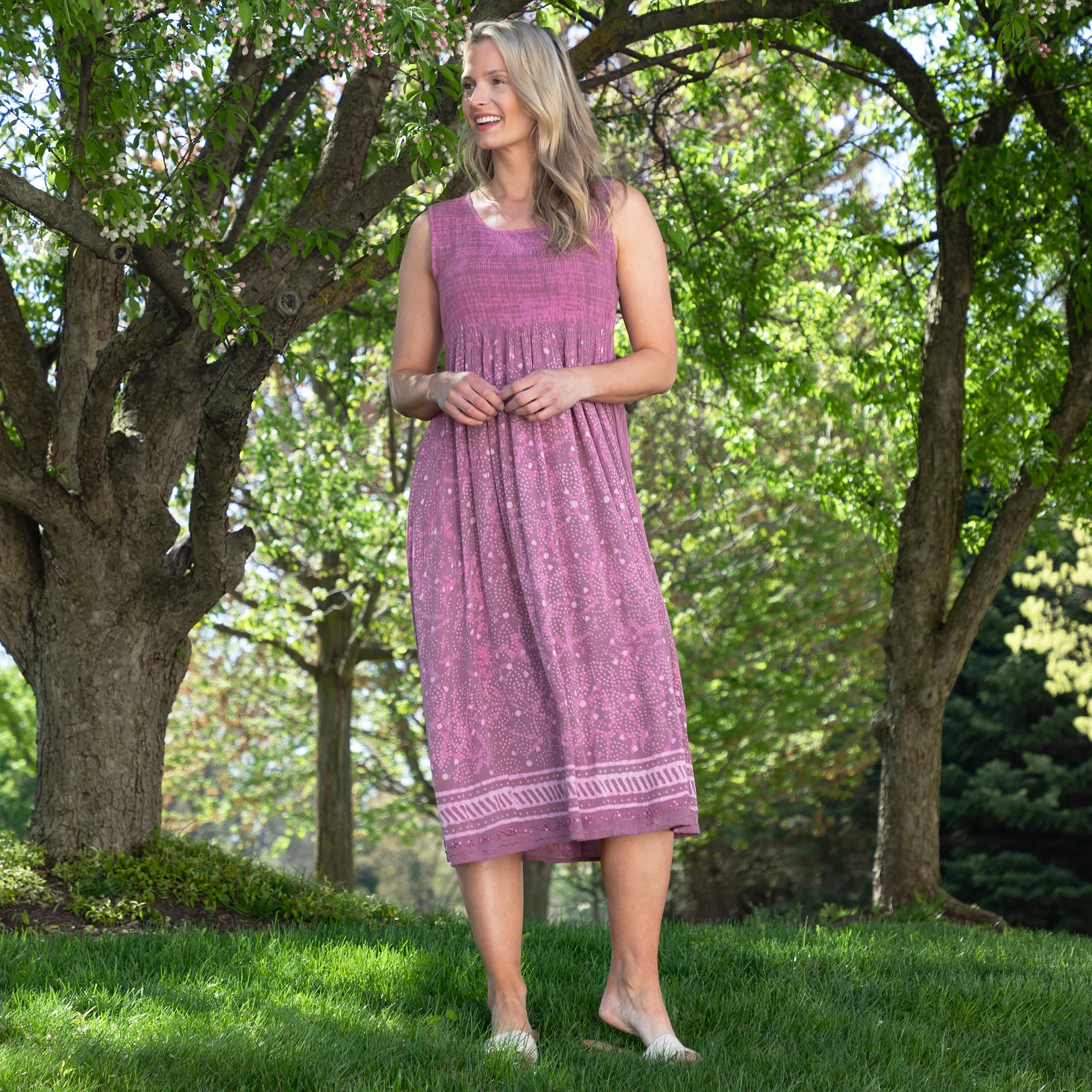 Henna Tie-Dye Sleeveless Midi Dress - Image 5