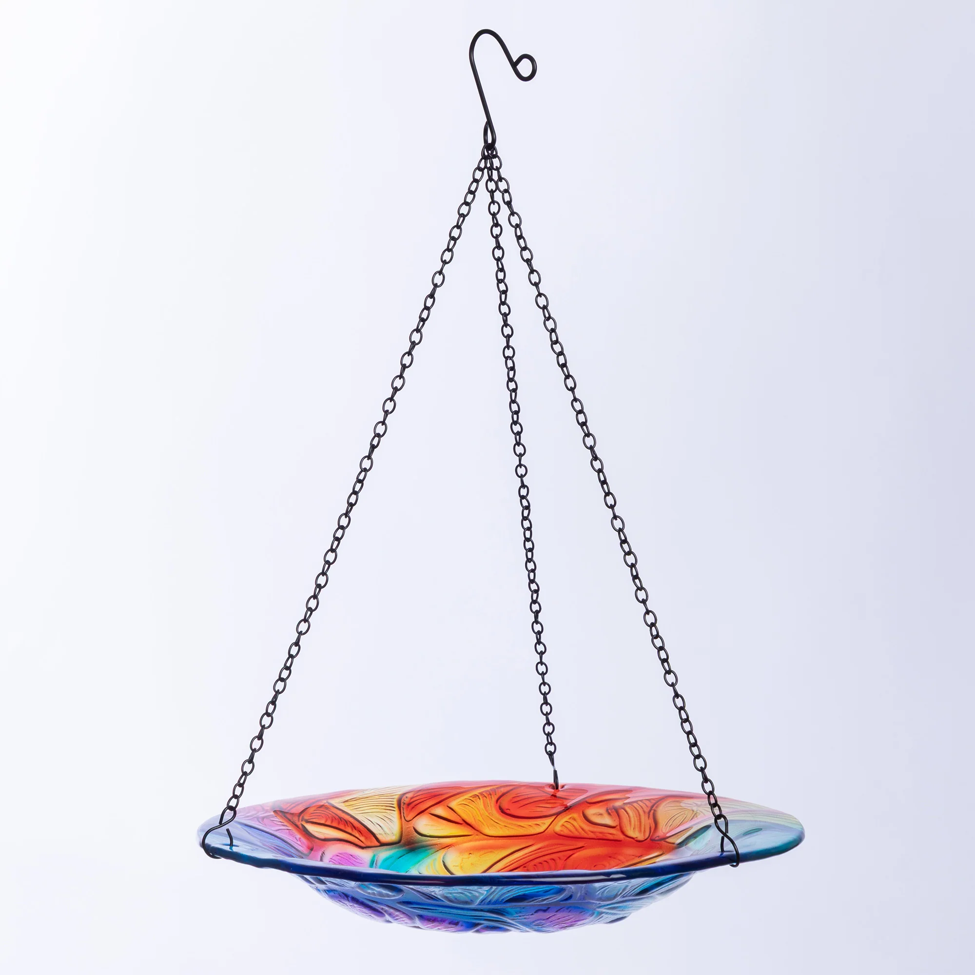 Colorful Glass Hanging Bird Bath & Feeder - Image 5