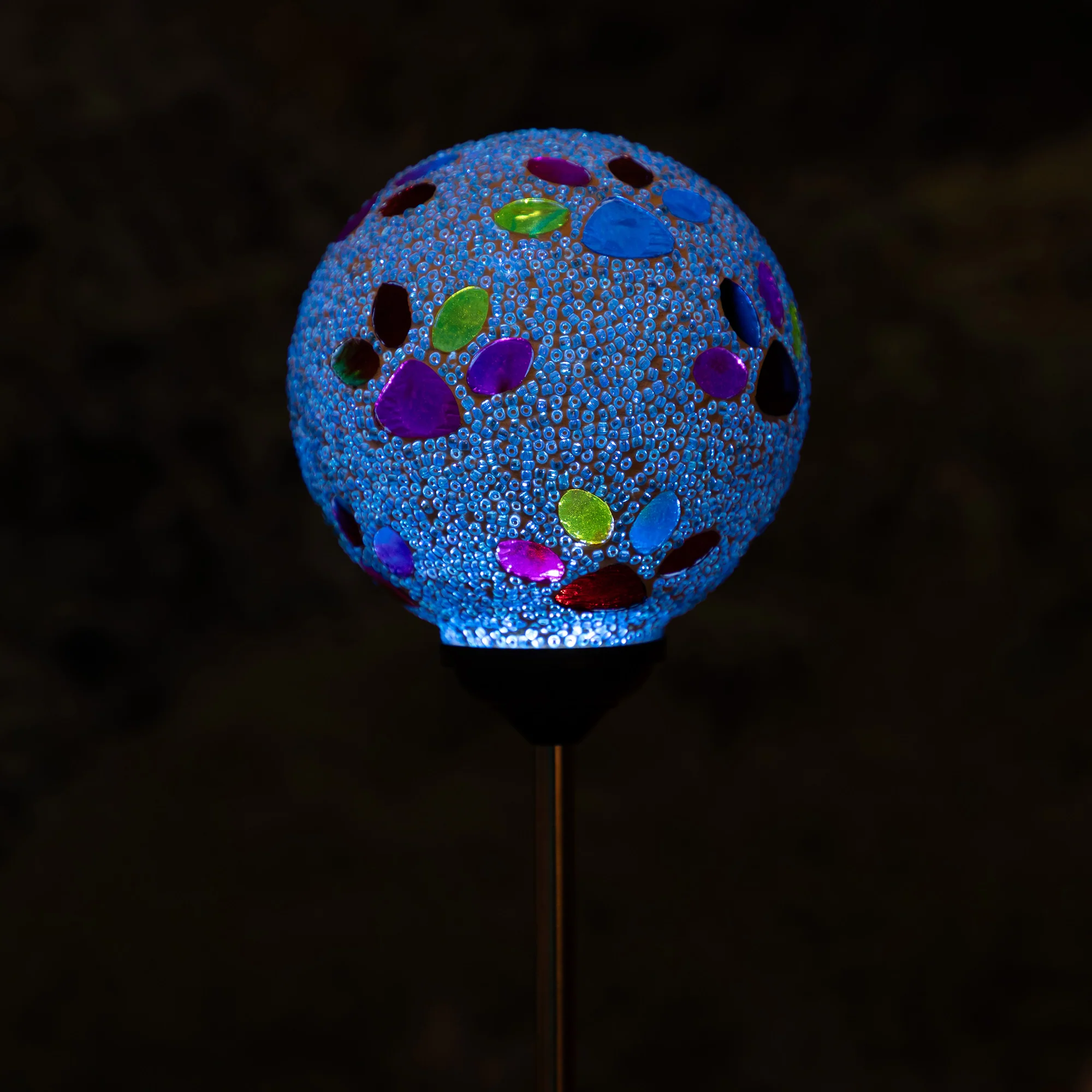 Multicolor Paws Beaded Solar Garden Stake - Image 12