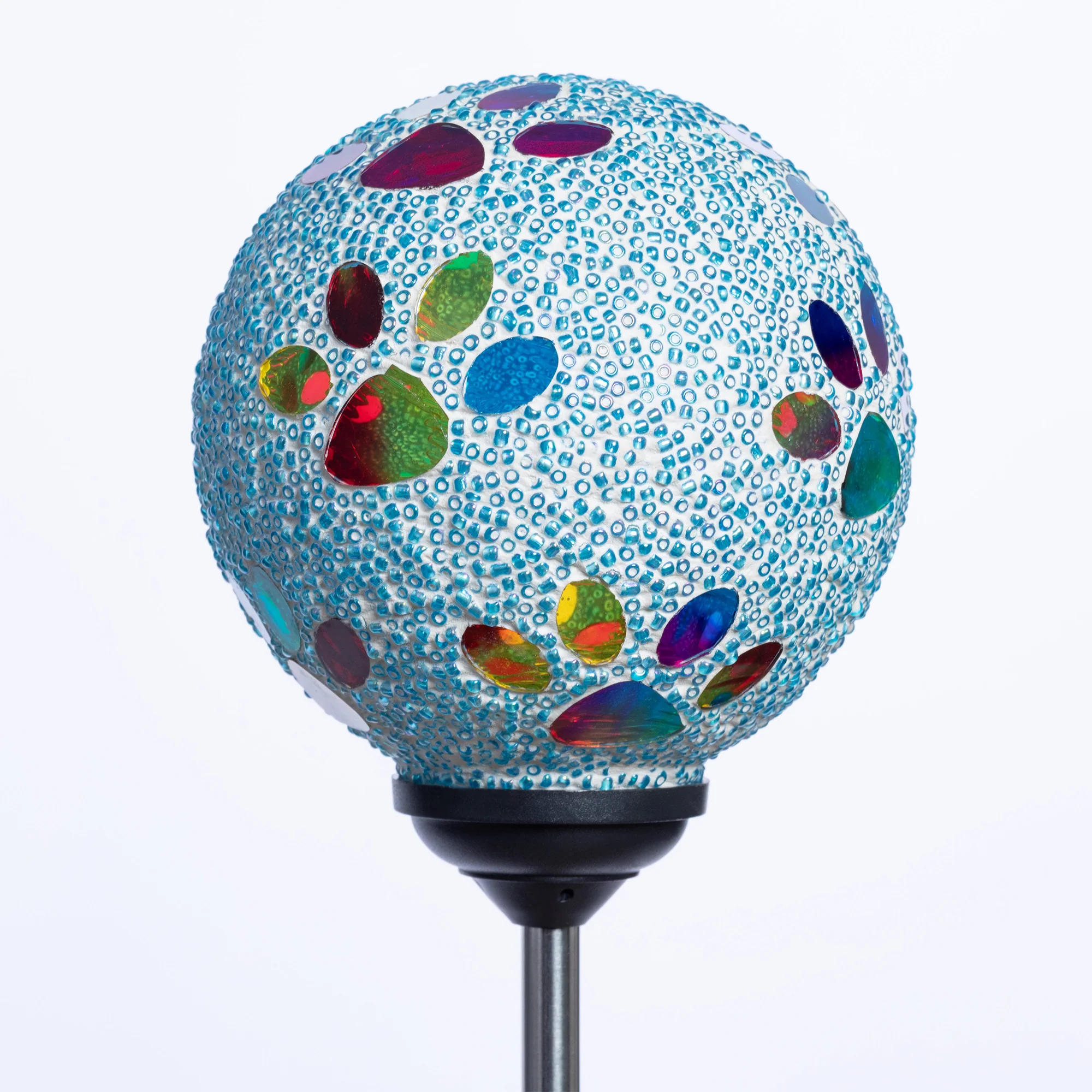 Multicolor Paws Beaded Solar Garden Stake - Image 14