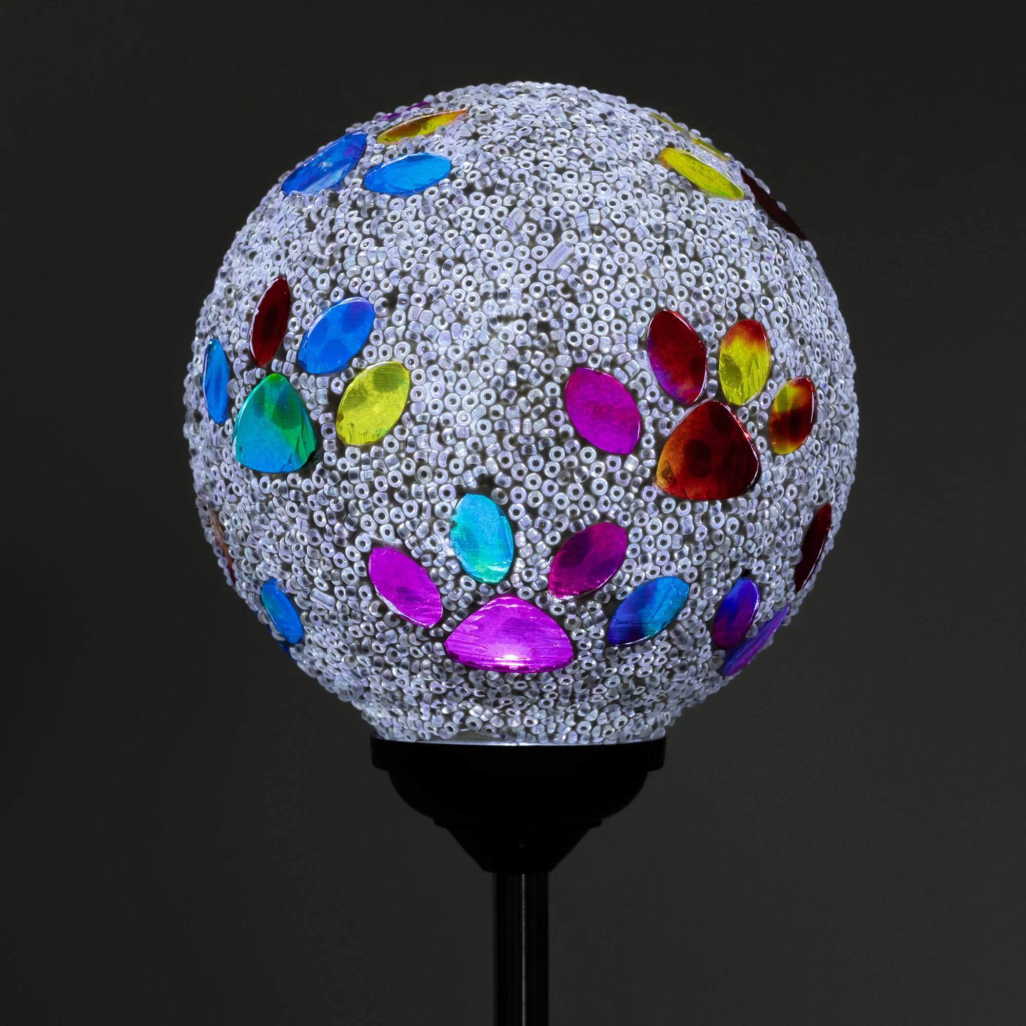 Multicolor Paws Beaded Solar Garden Stake - Image 6