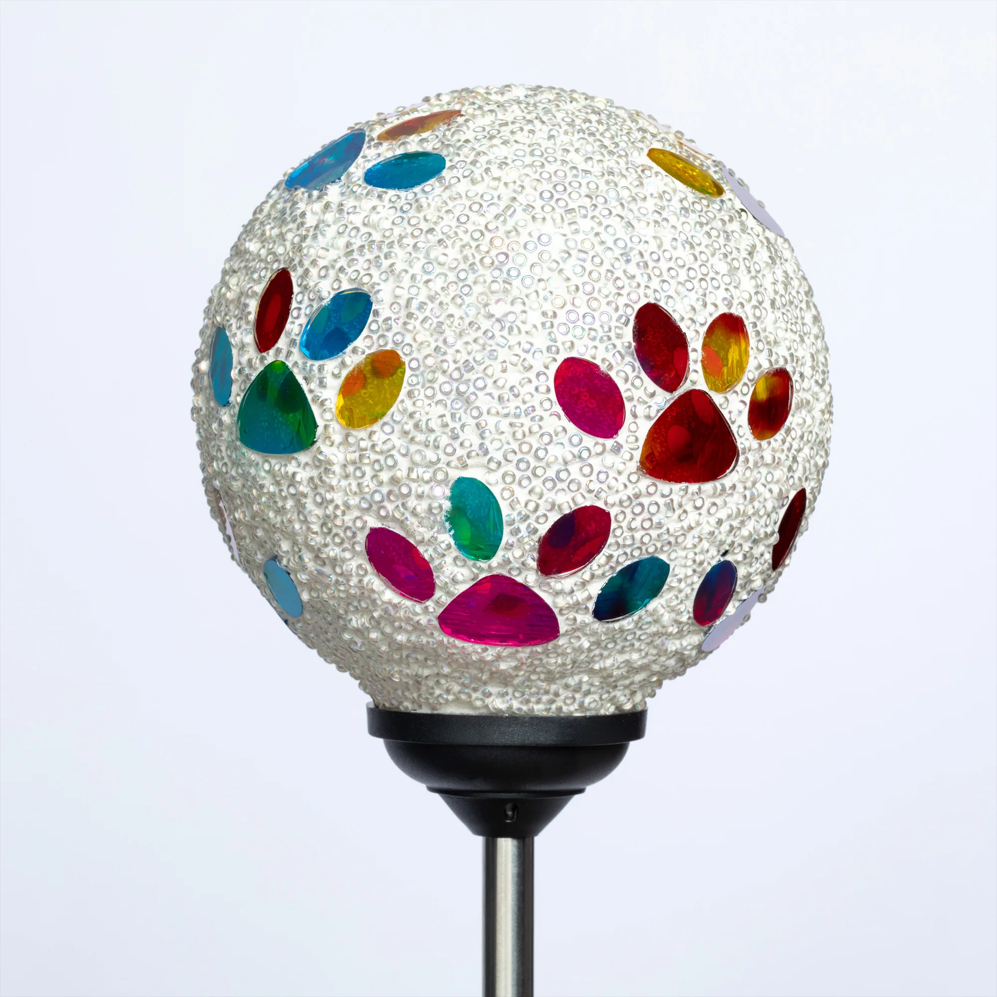 Multicolor Paws Beaded Solar Garden Stake - Image 7