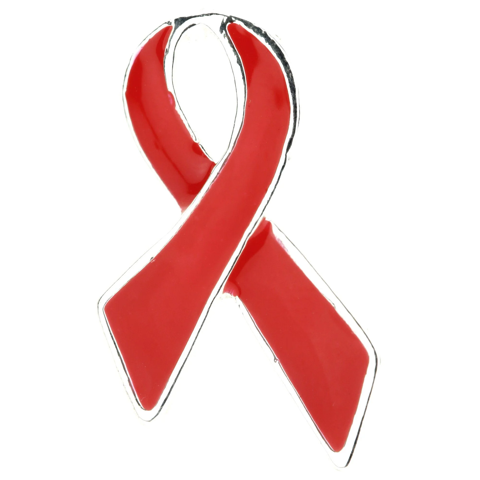 Classic Red Ribbon Lapel Pin - Image 3