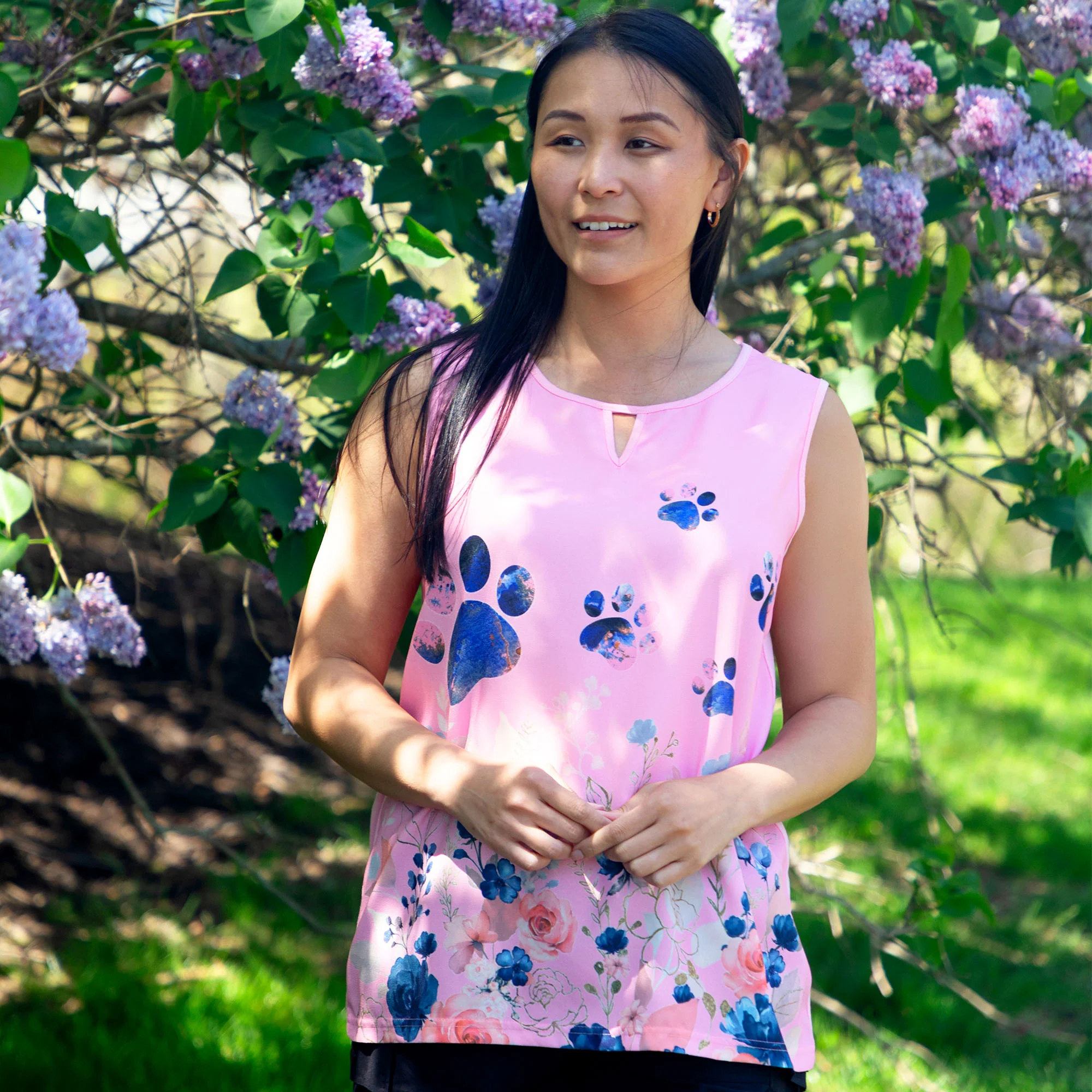 Cat & Paws Keyhole Sleeveless Top - Image 11
