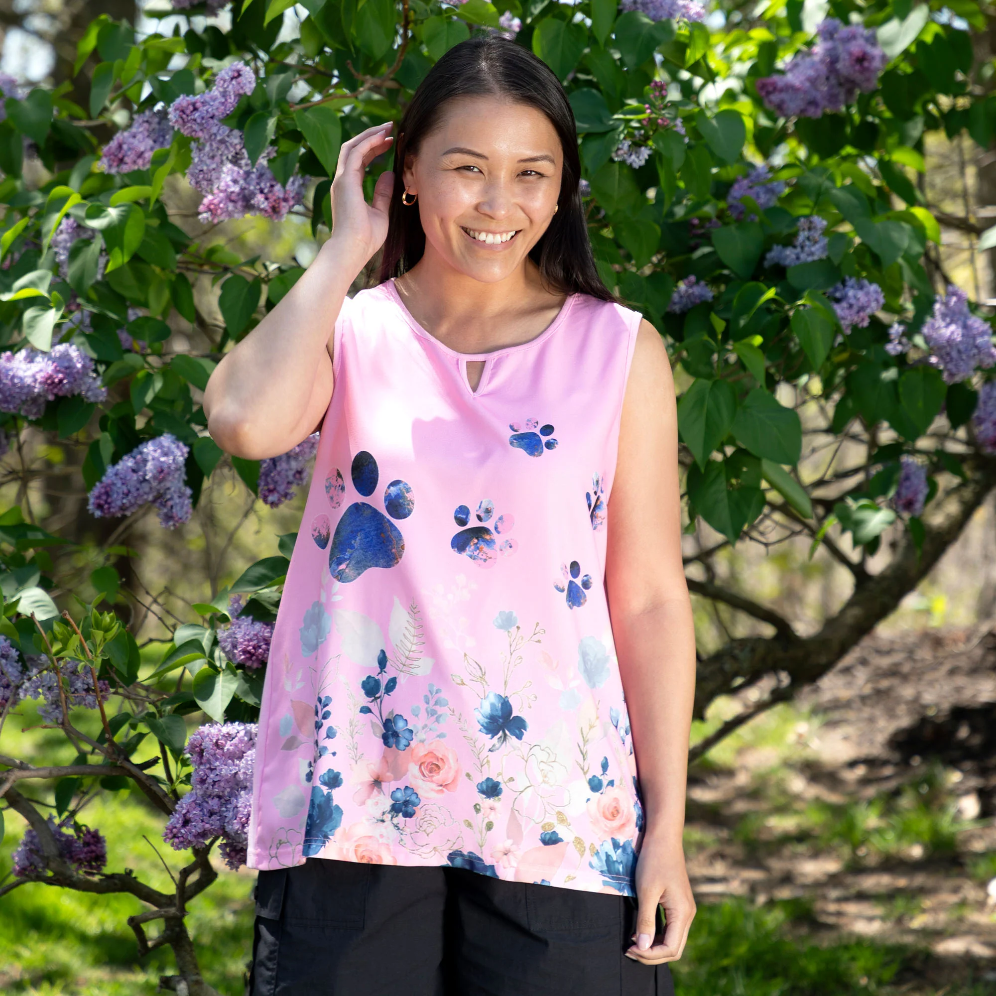Cat & Paws Keyhole Sleeveless Top - Image 12
