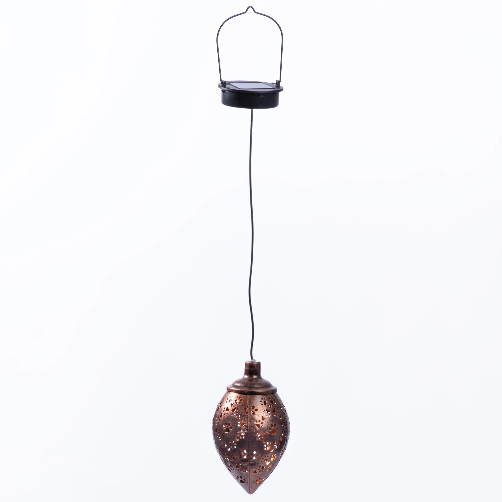Paws & Hearts Bronze Cutout Hanging Metal Solar Lantern - Image 10