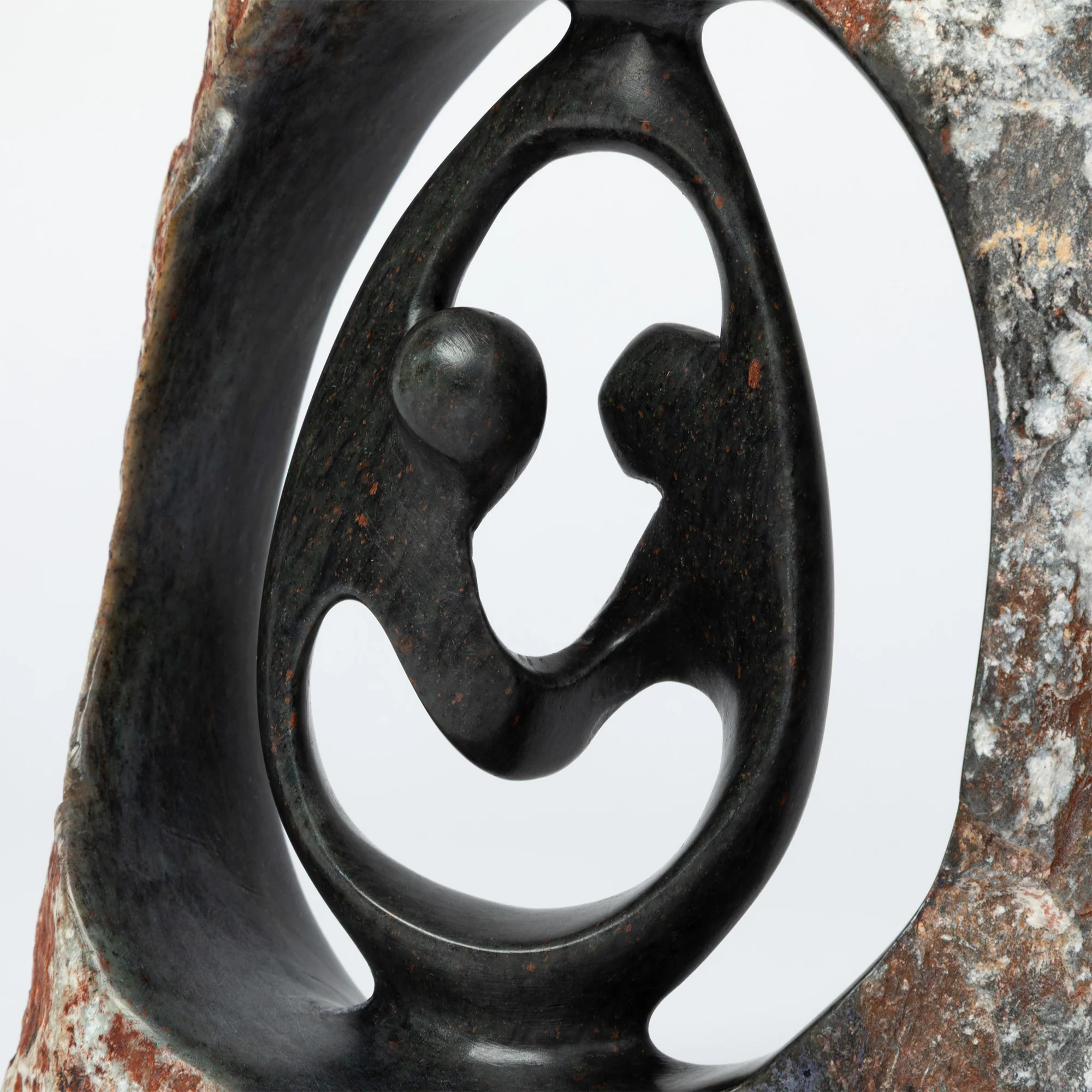 Hand-Carved Serpentine Stone Dancing Couple - Image 4