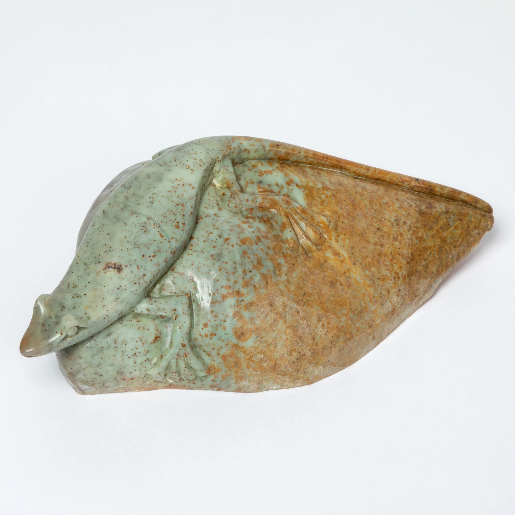 Hand-Carved Lizard on Serpentine Stone Figurine - Image 6
