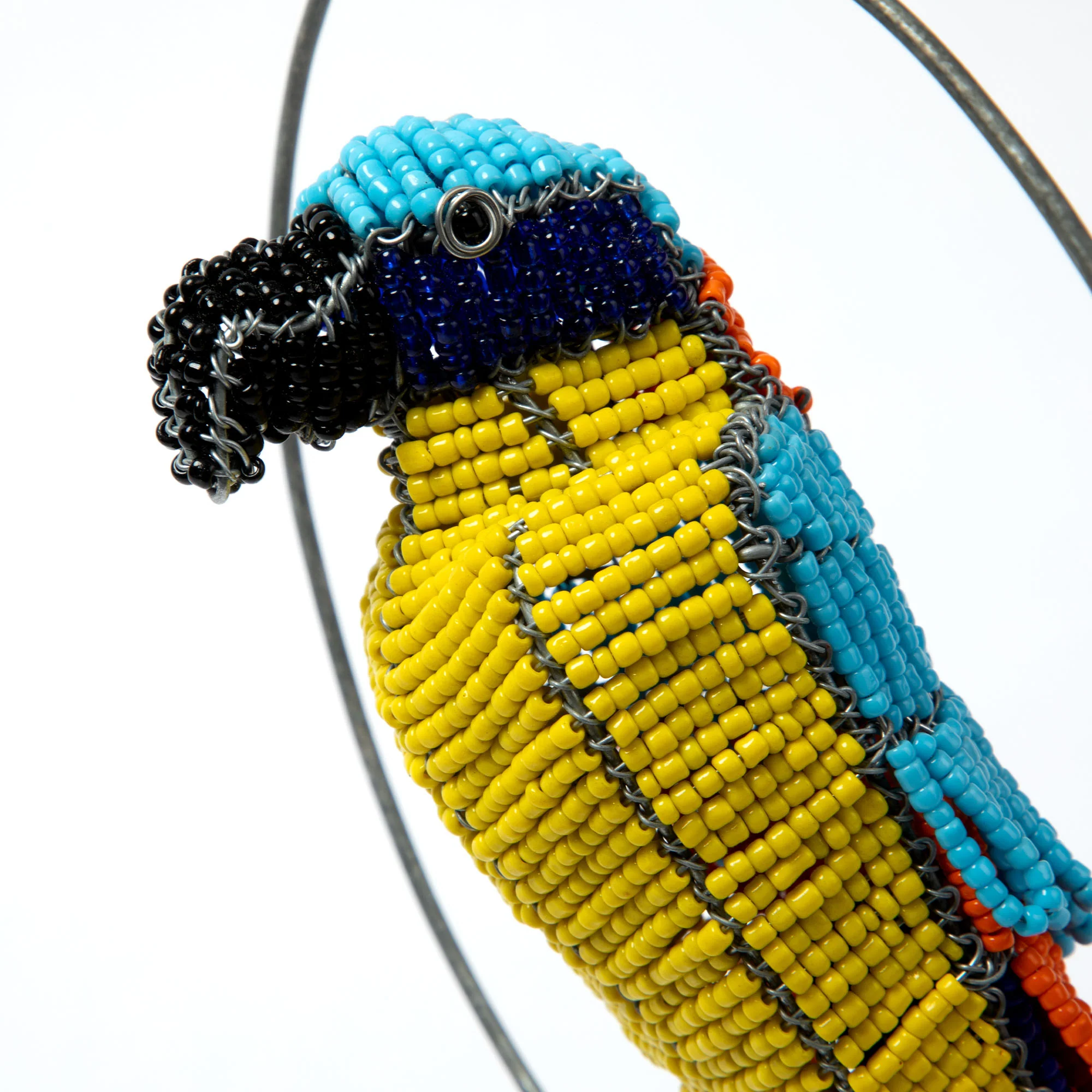 Hand-Beaded Swinging Parrot Decor - Image 6