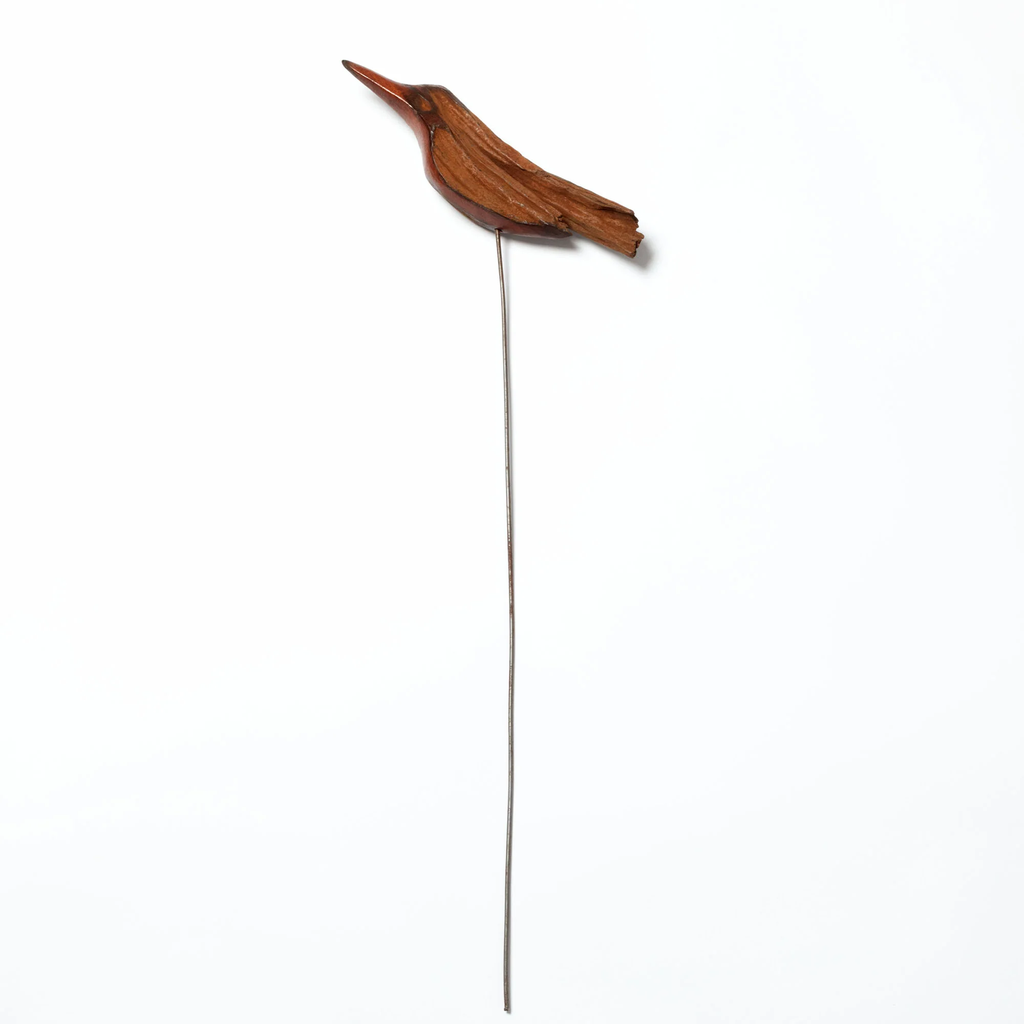 Hand-Carved Driftwood Pretty Bird Garden Stake - Image 3