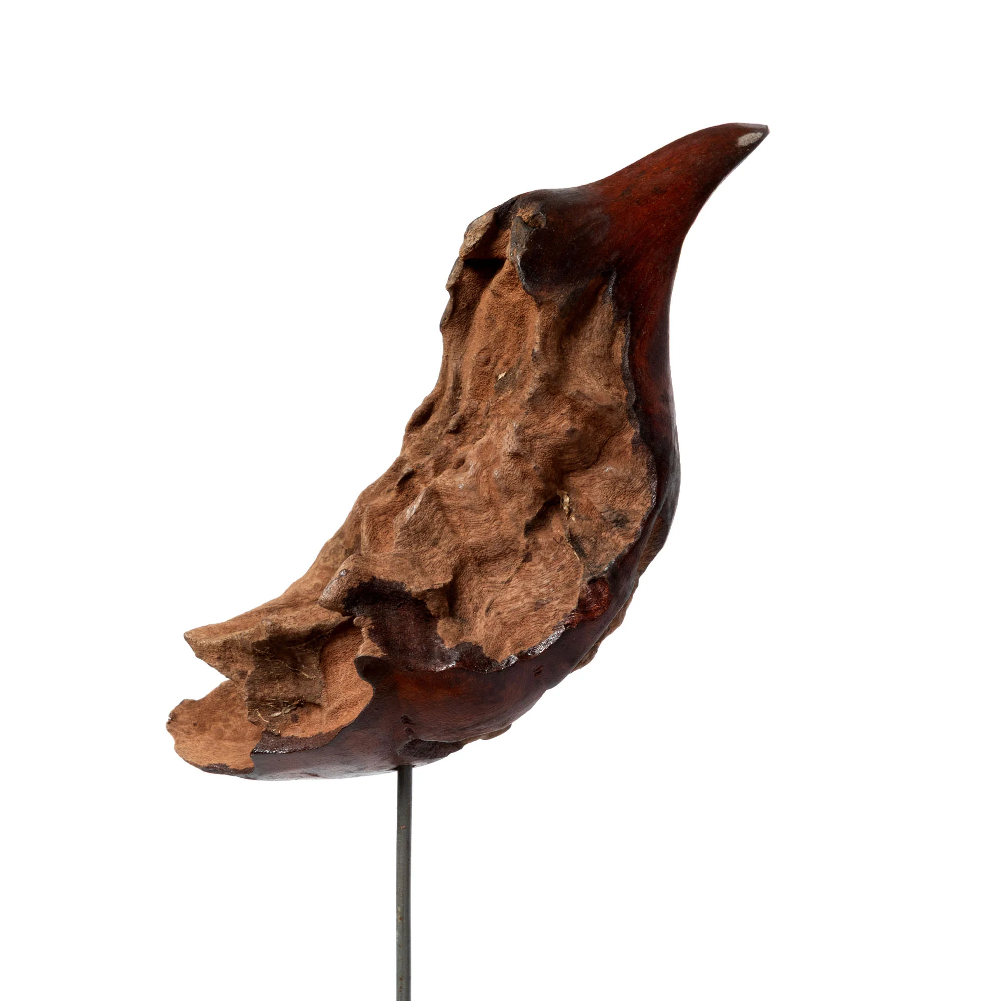Hand-Carved Driftwood Pretty Bird Garden Stake - Image 4