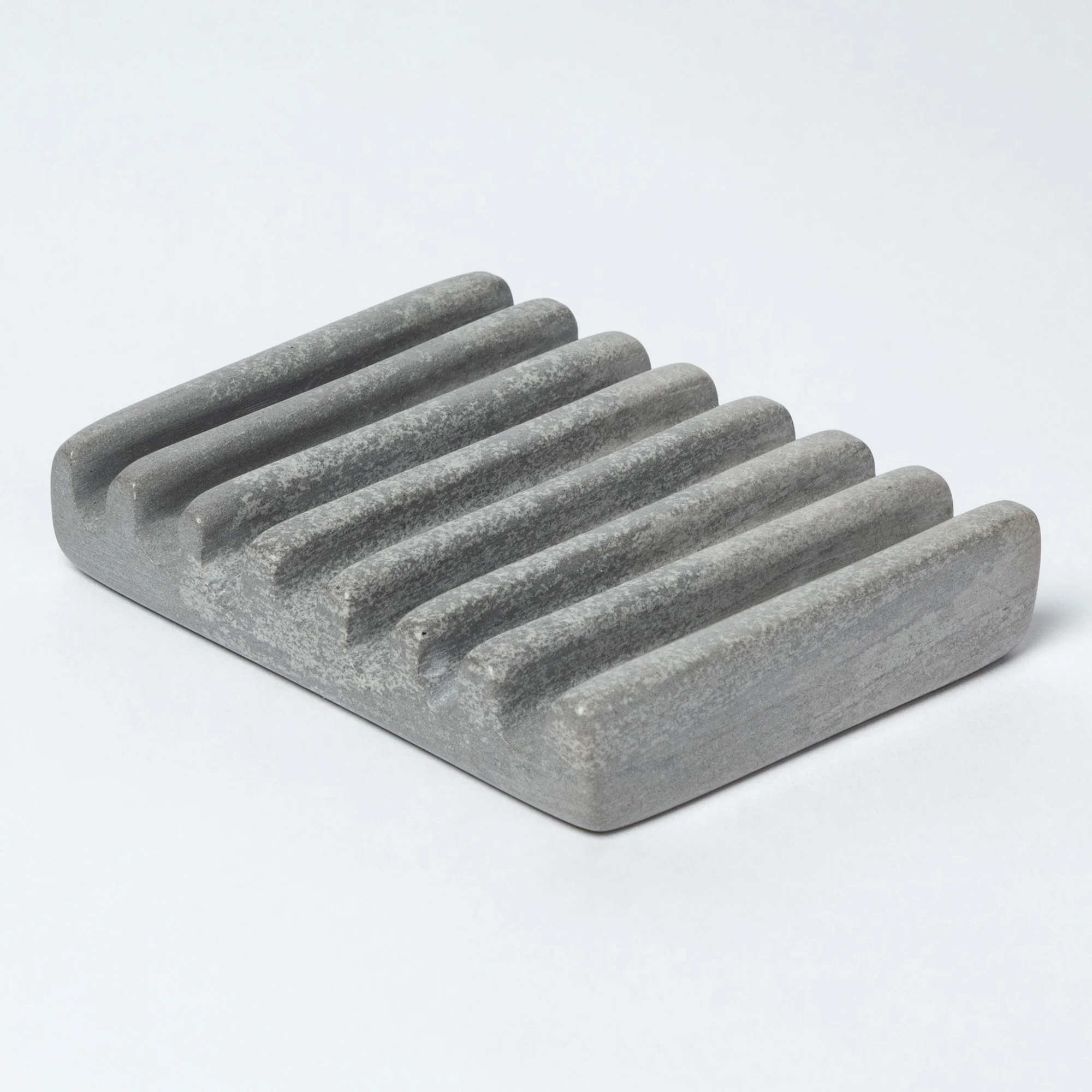 Hand-carved Soapstone Soap Dish with Ridges - Image 2