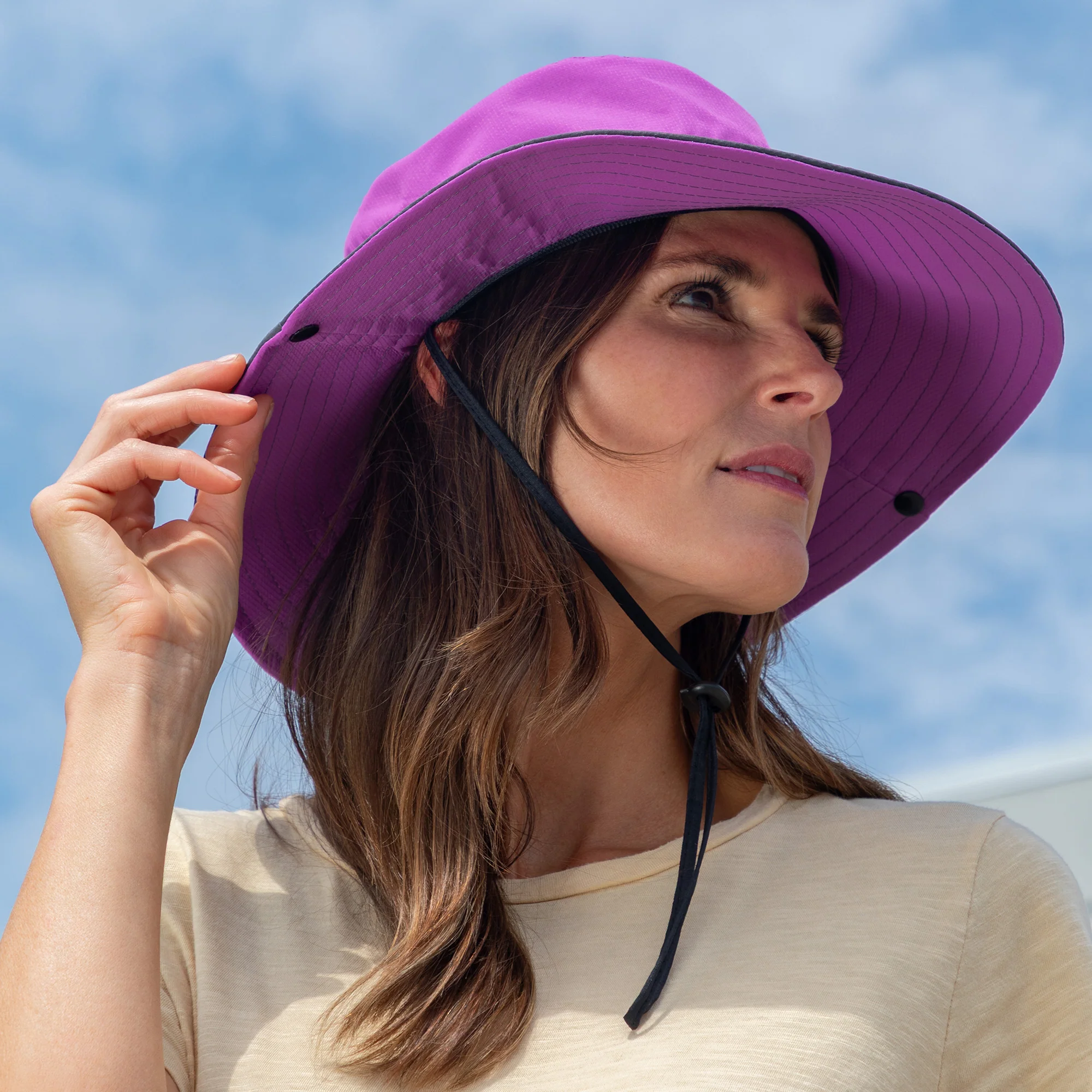 Paw Print Embroidered Breathable Sun Hat With Ponytail Hole - Image 17