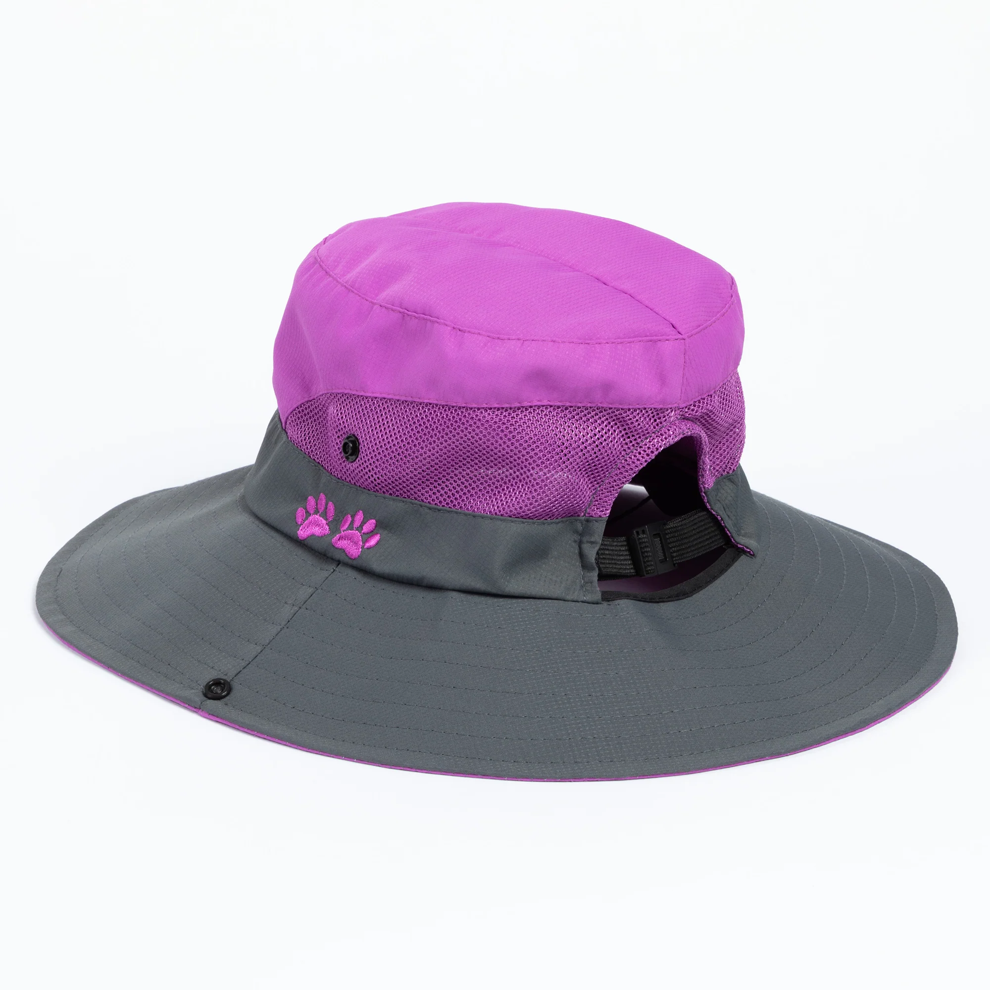 Paw Print Embroidered Breathable Sun Hat With Ponytail Hole - Image 21