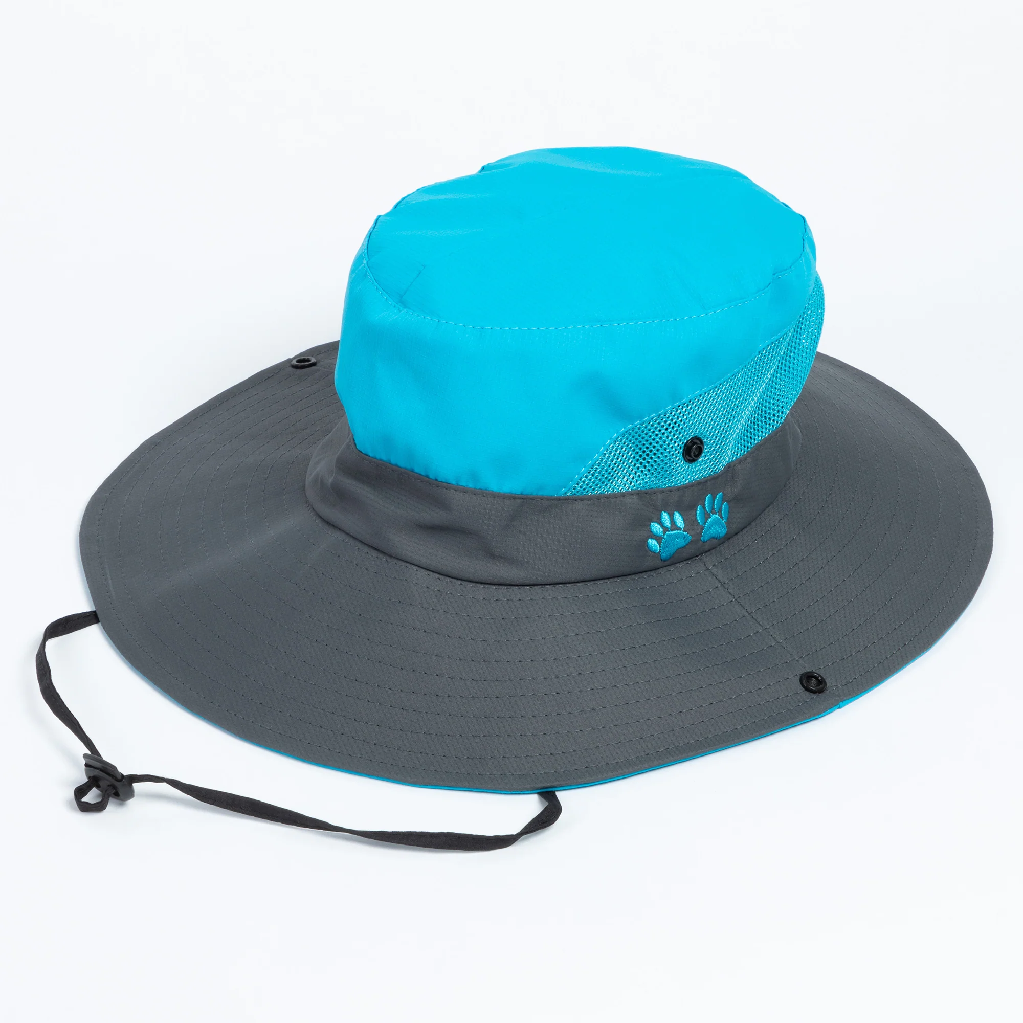 Paw Print Embroidered Breathable Sun Hat With Ponytail Hole - Image 30
