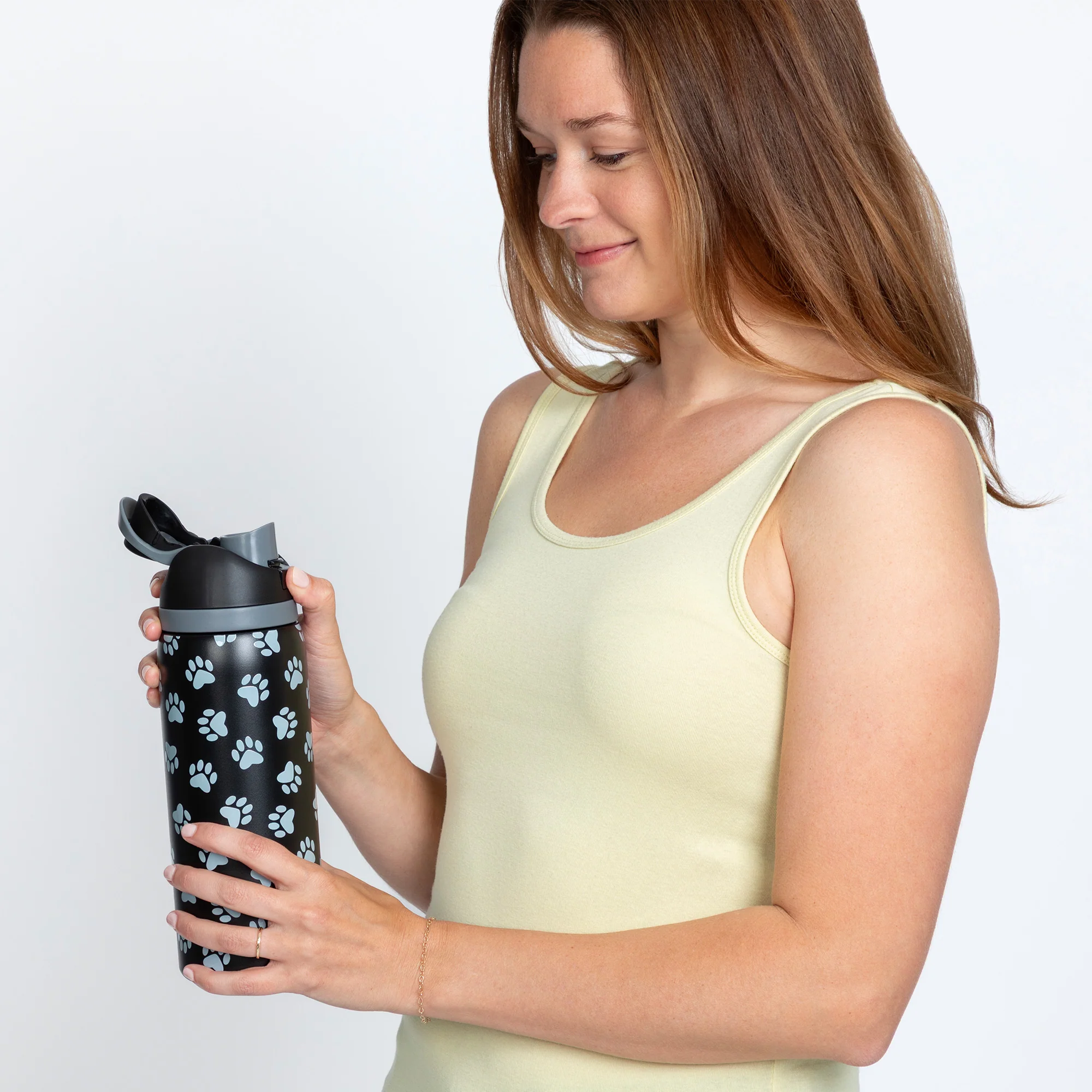 Paw Print Easy Sip Stainless Steel Water Bottle - 32oz - Image 6