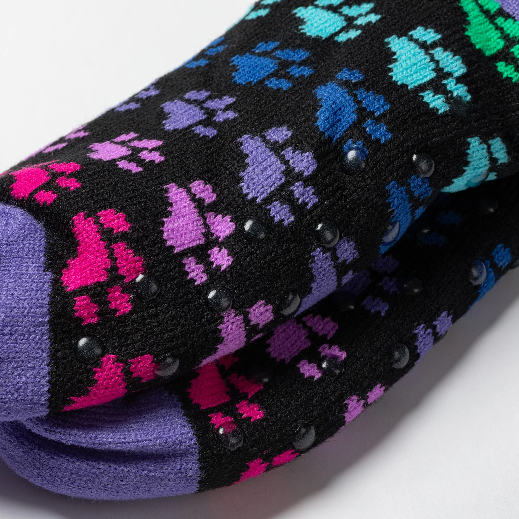 Sherpa Fleece-Lined Paw Print Cabin Slipper Socks - Image 25