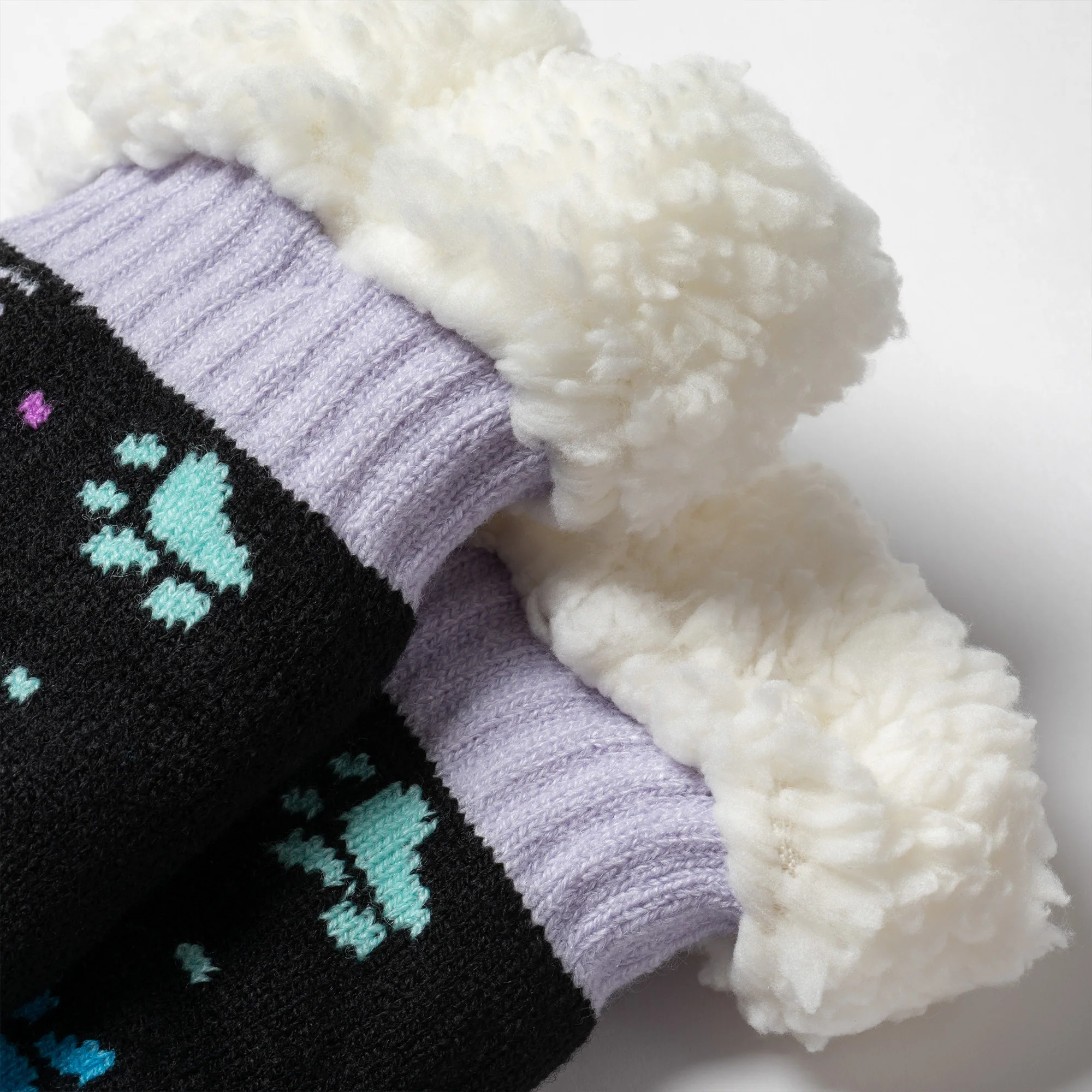 Sherpa Fleece-Lined Paw Print Cabin Slipper Socks - Image 8