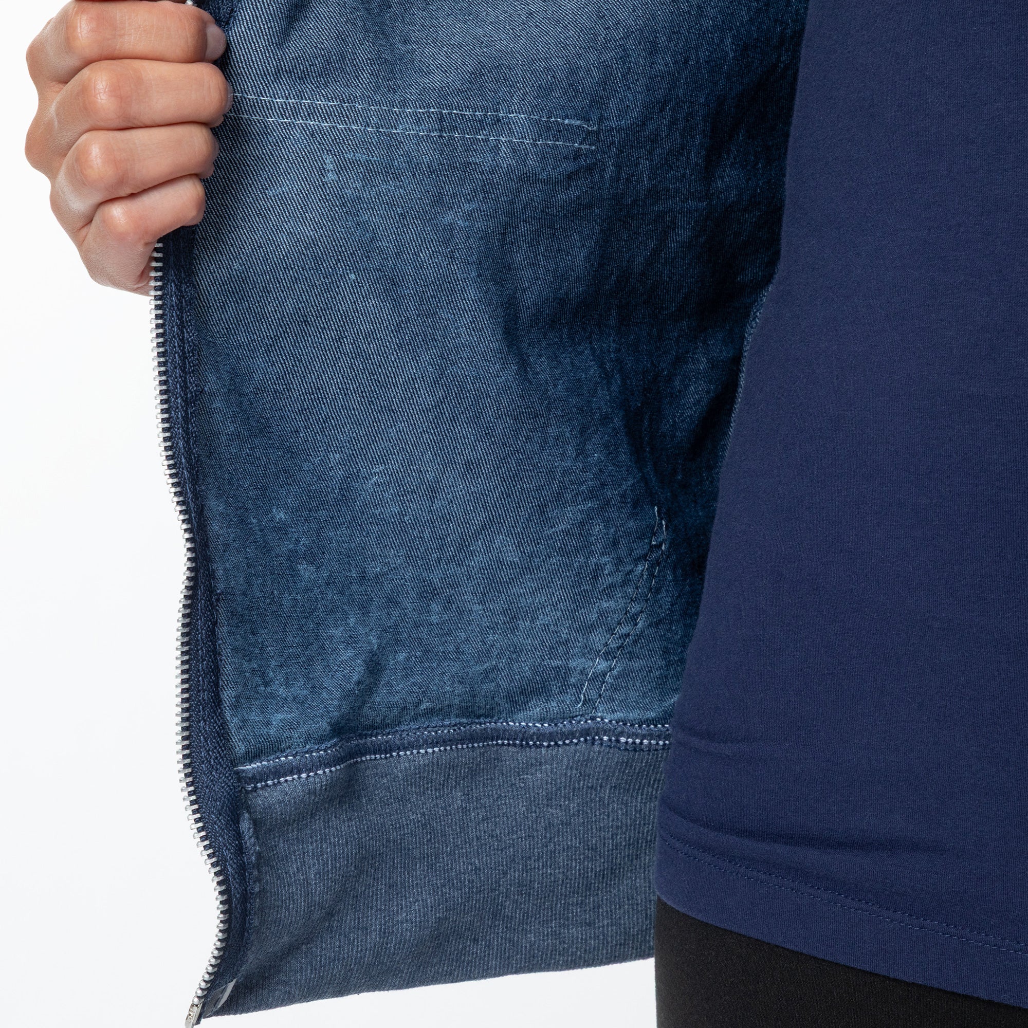 Paw Print Stretch Denim Full Zip Hoodie - Image 5